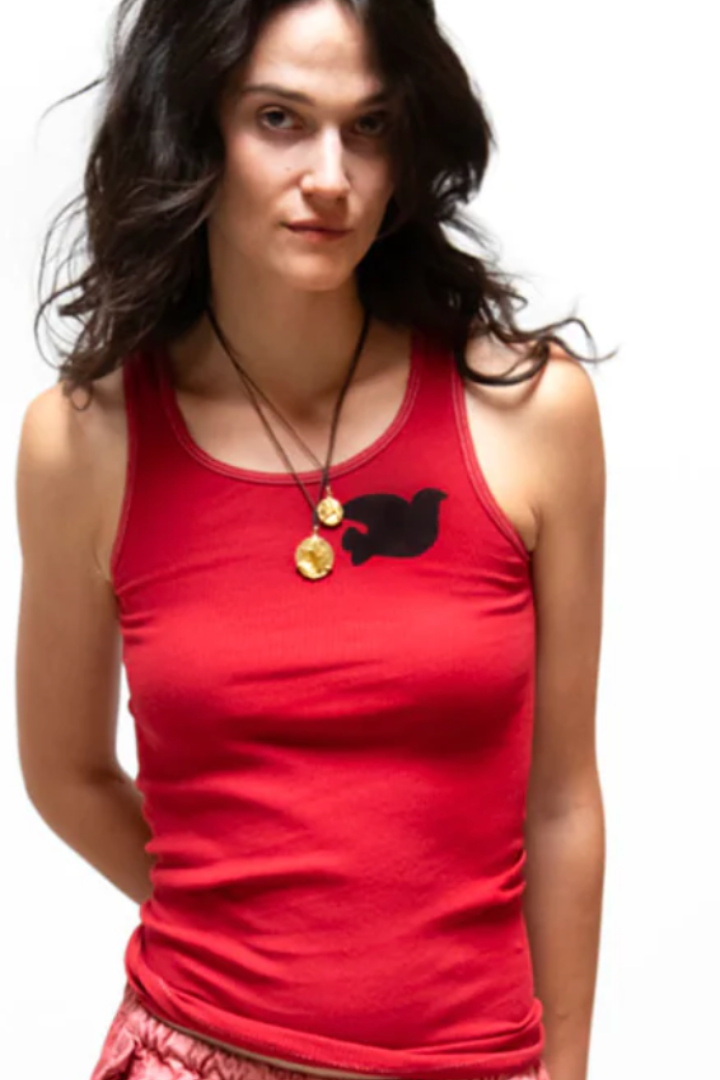 Muscle Supervintage Tank - Art Yard Red