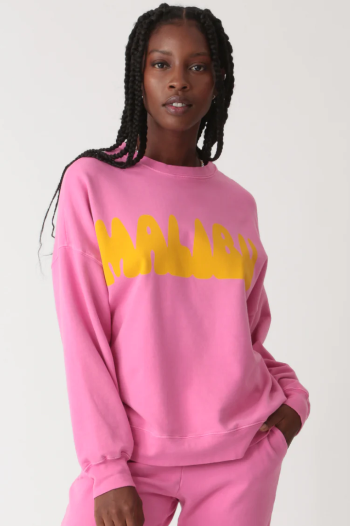Pink malibu sweatshirt hotsell