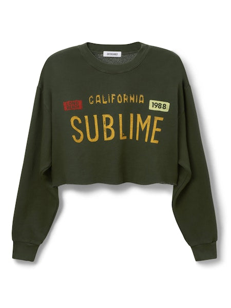 Sublime Cut Off Sweatshirt - Military Green