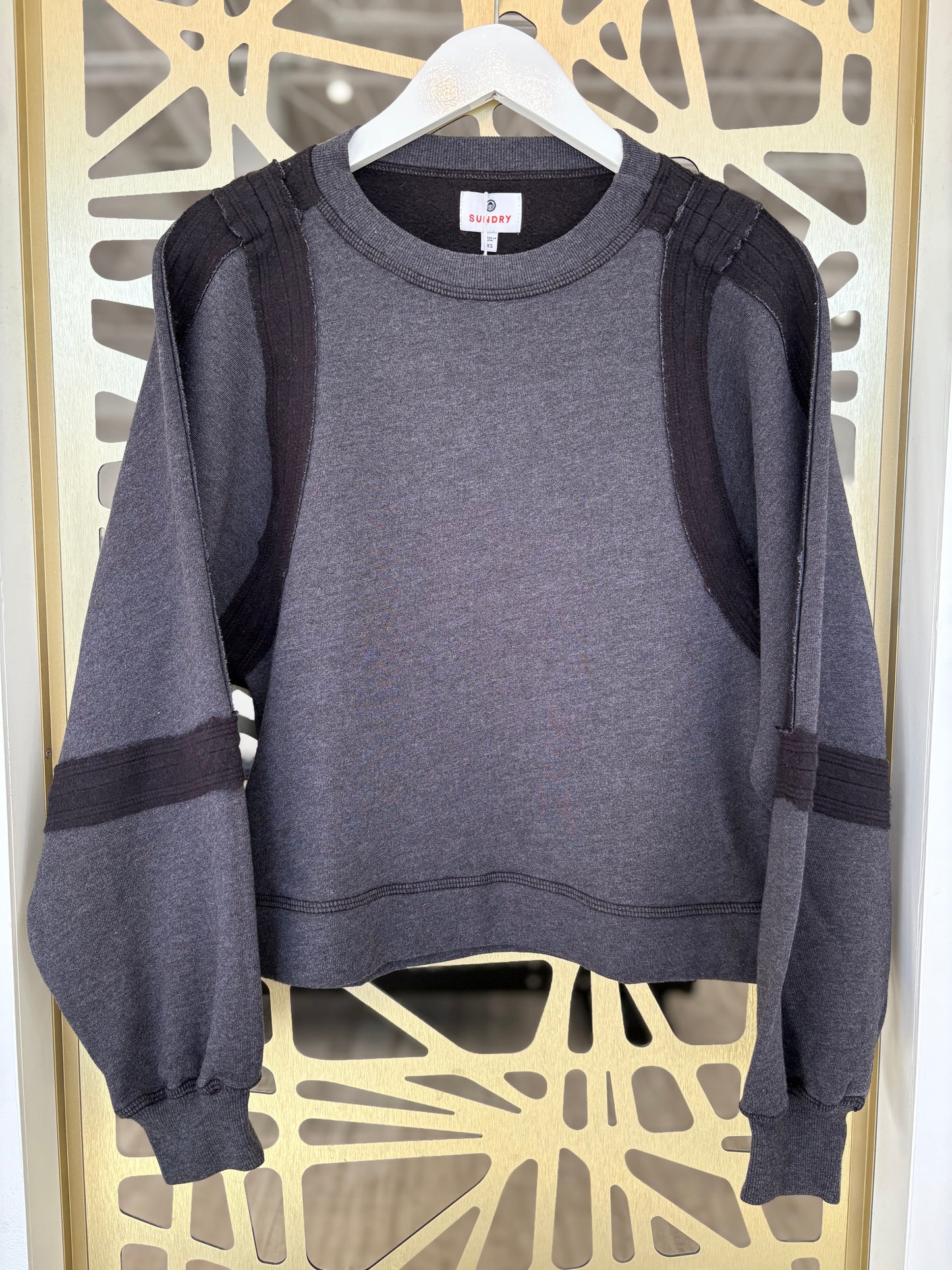 Raw Seamed Sweatshirt - Washed Black