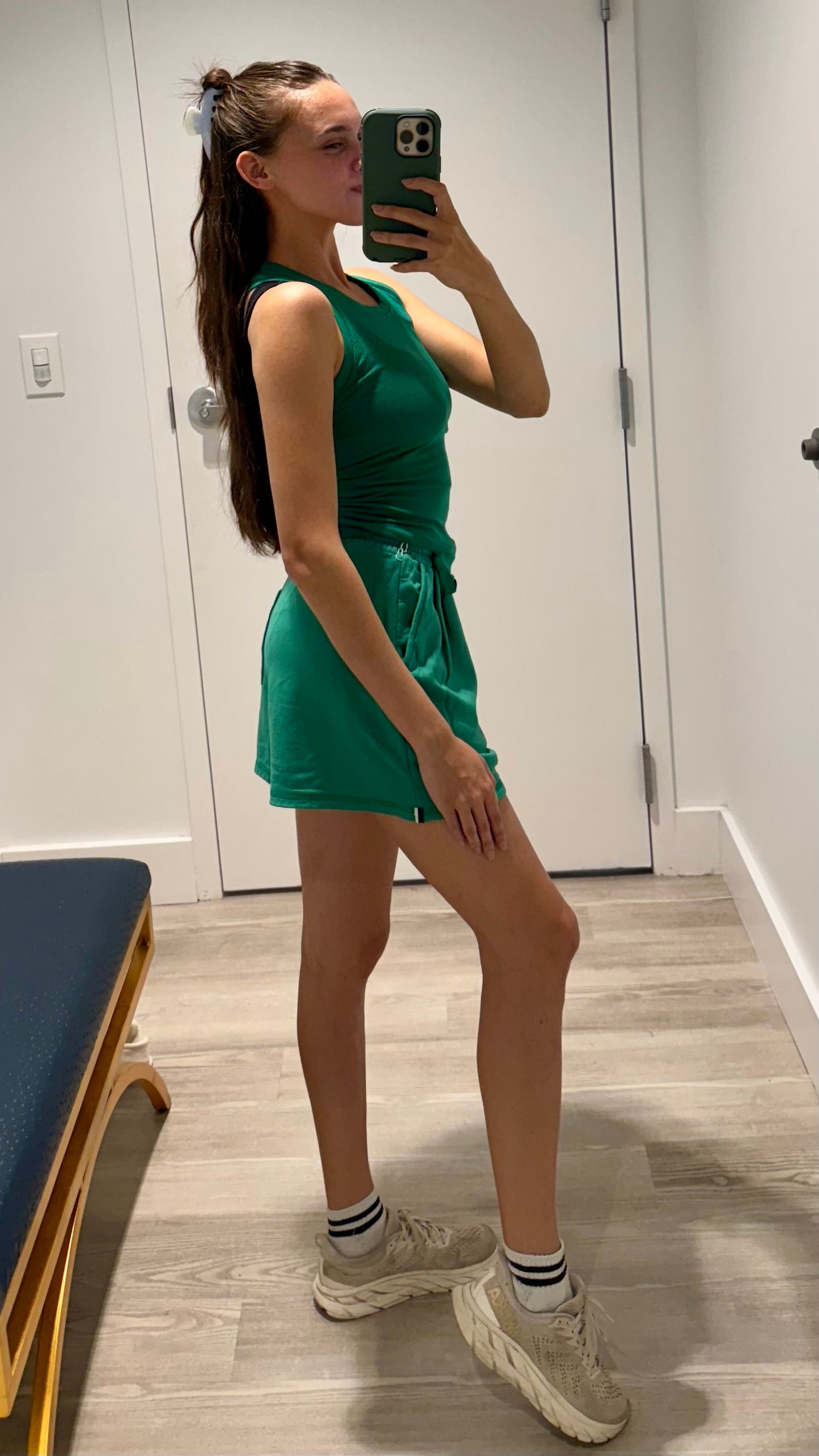 Softest Fleece Pleated Short - Campus Green