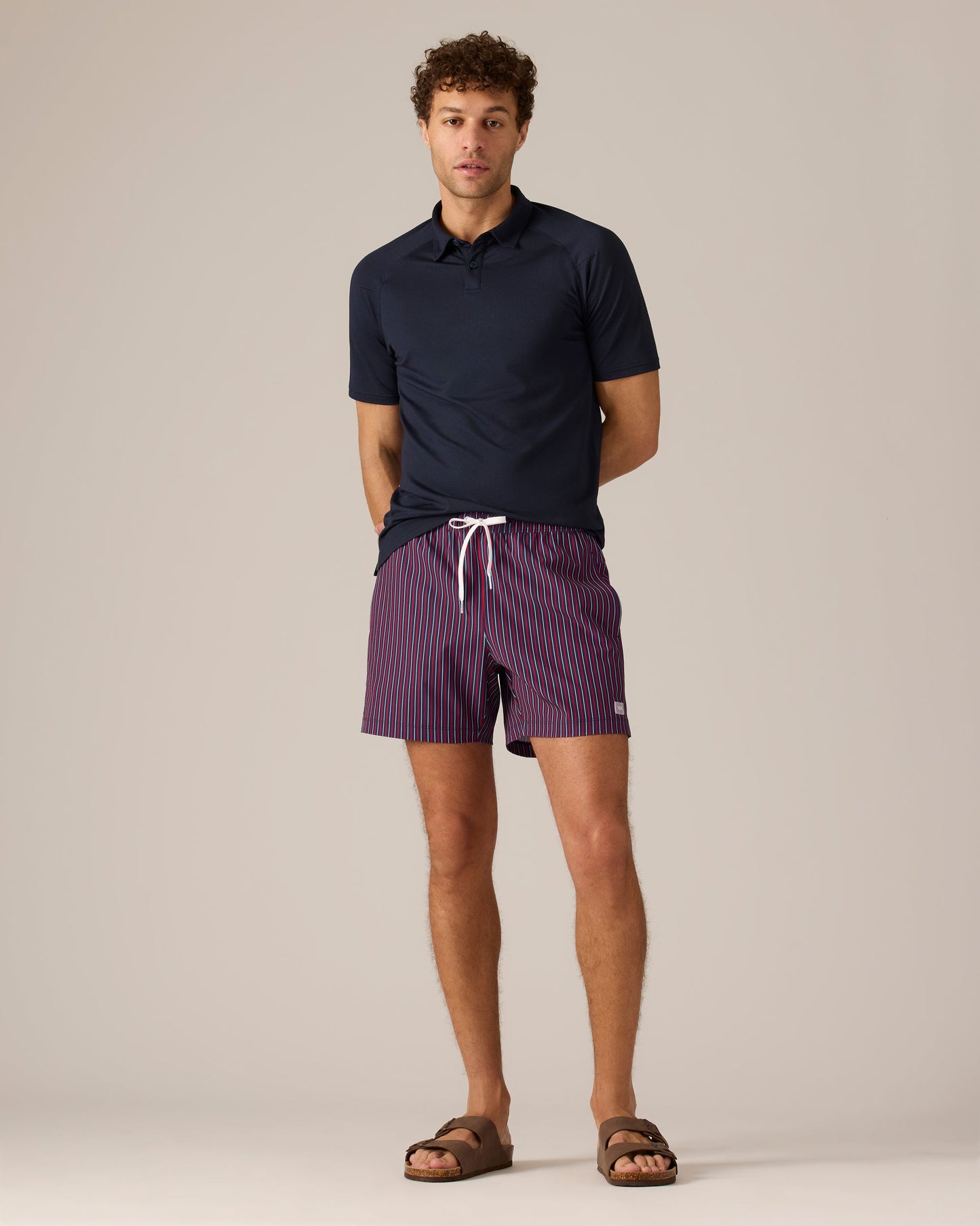 Mens 5.5In R&R Trunk - Gojiberry/Navy/White Stripe