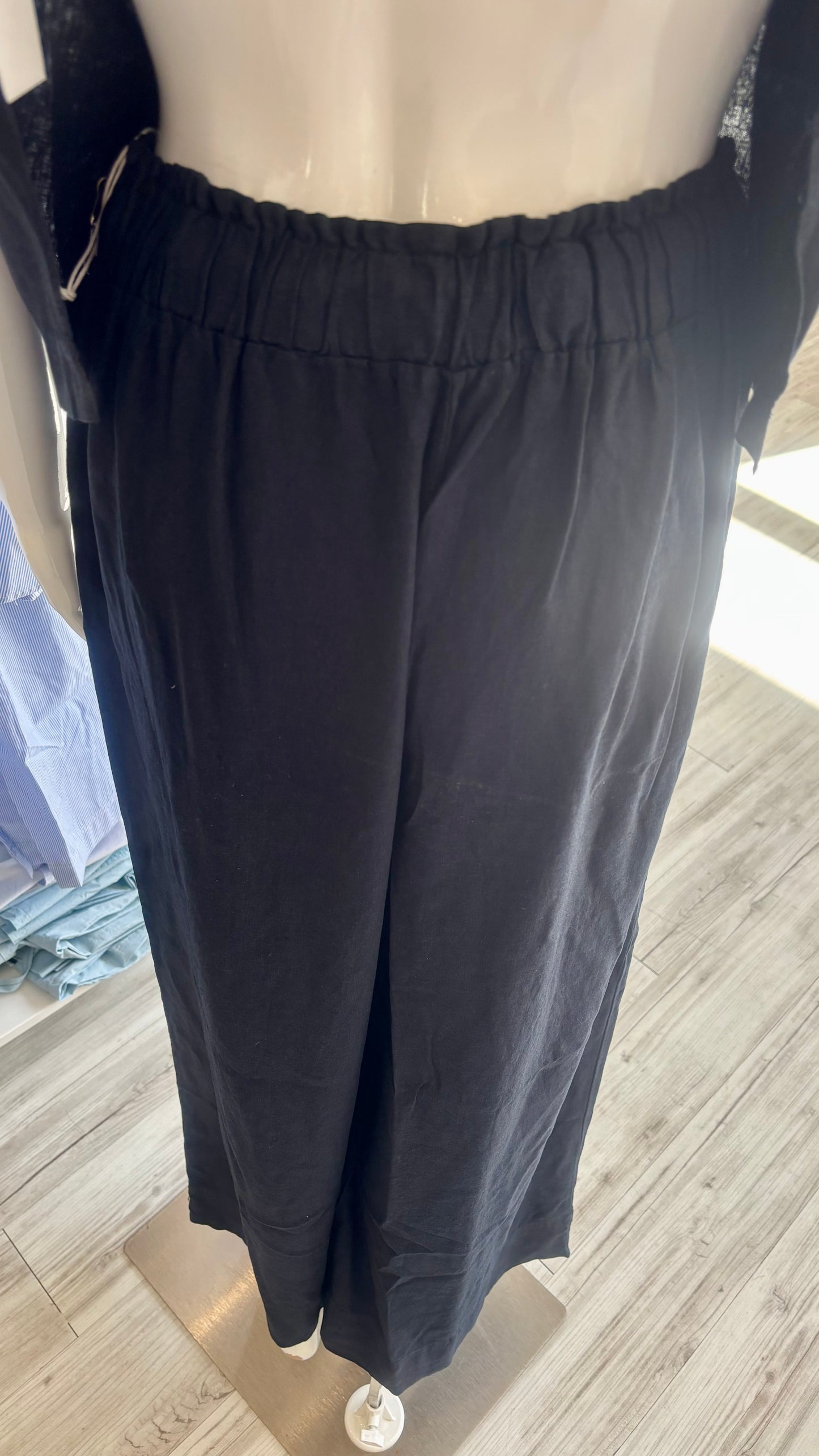 Linen Drawstring Trouser - New Navy