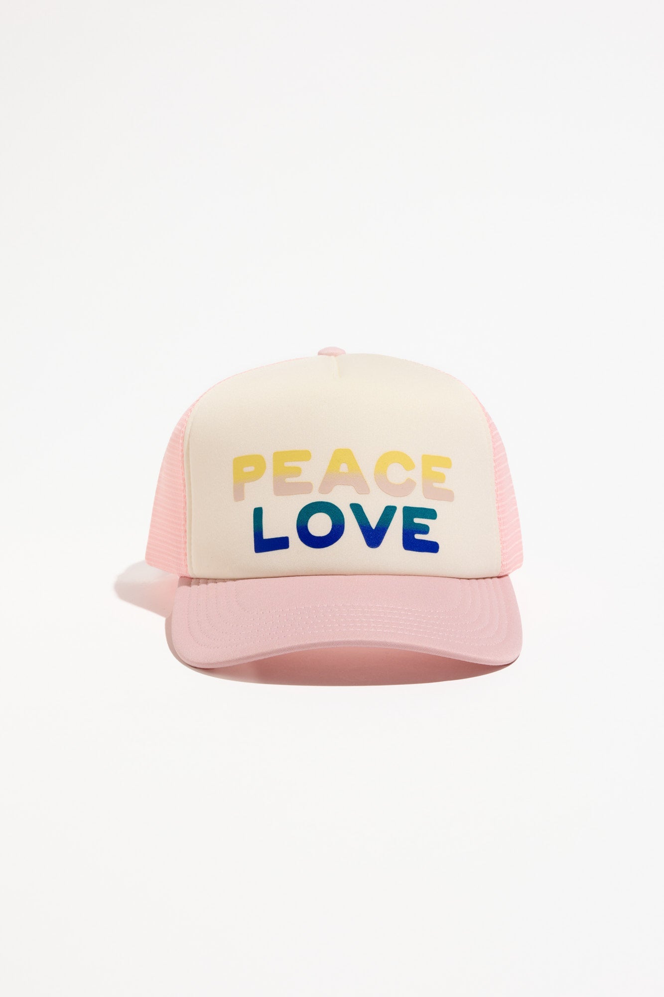 Peace Love Trucker Hat - Canvas/Pink Dunes