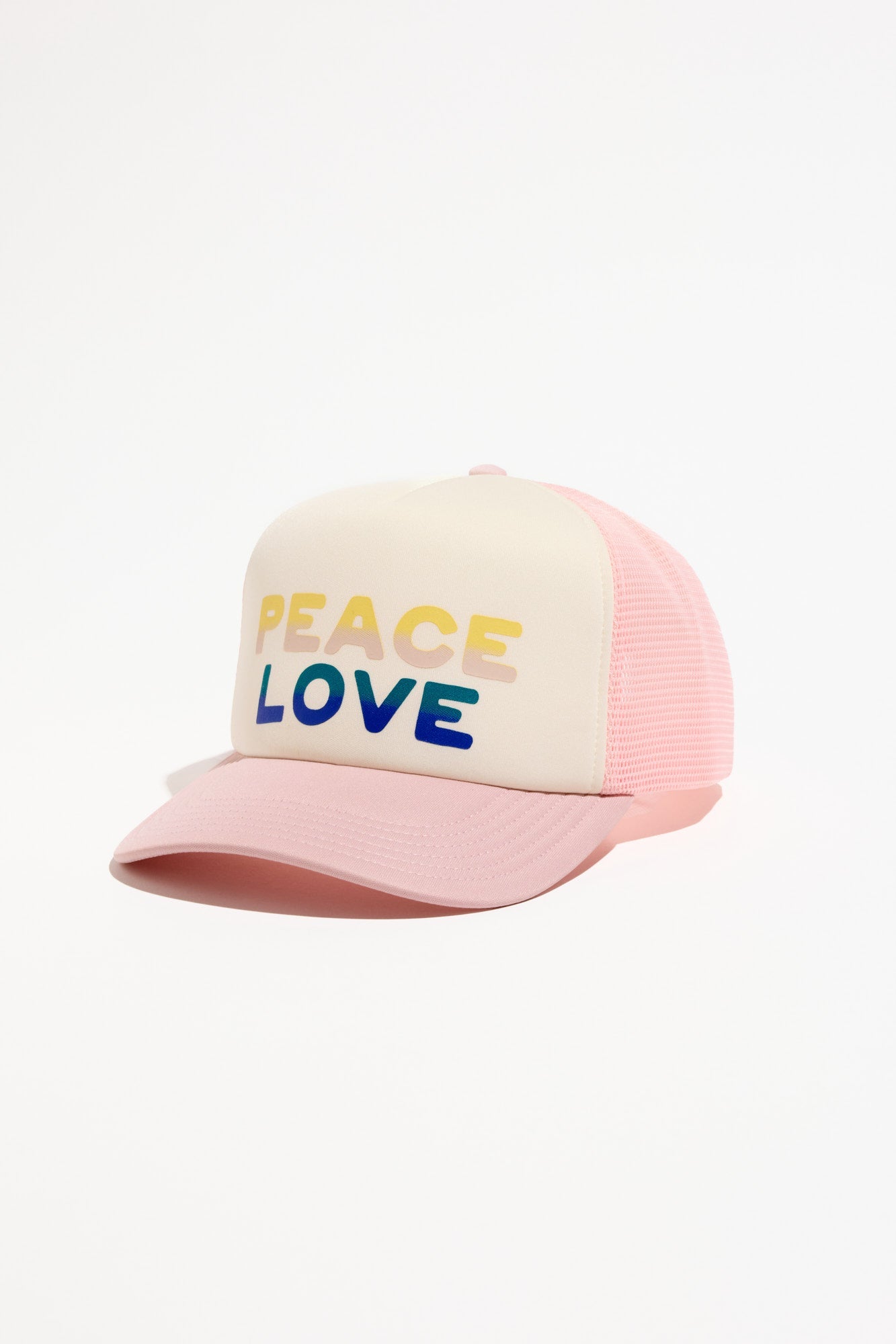Peace Love Trucker Hat - Canvas/Pink Dunes