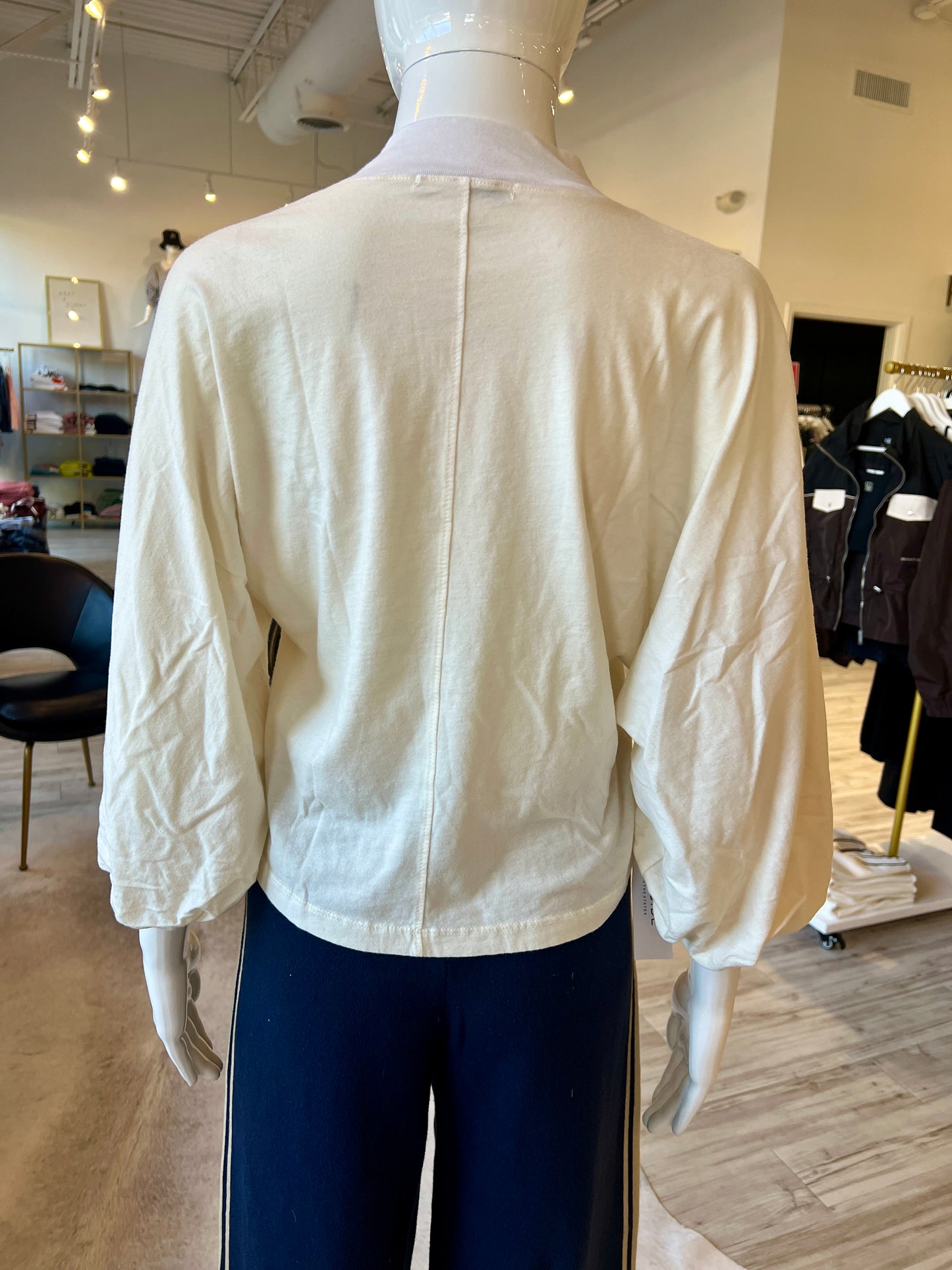 Cloud Jersey Mock Neck Dolman Top - Cream