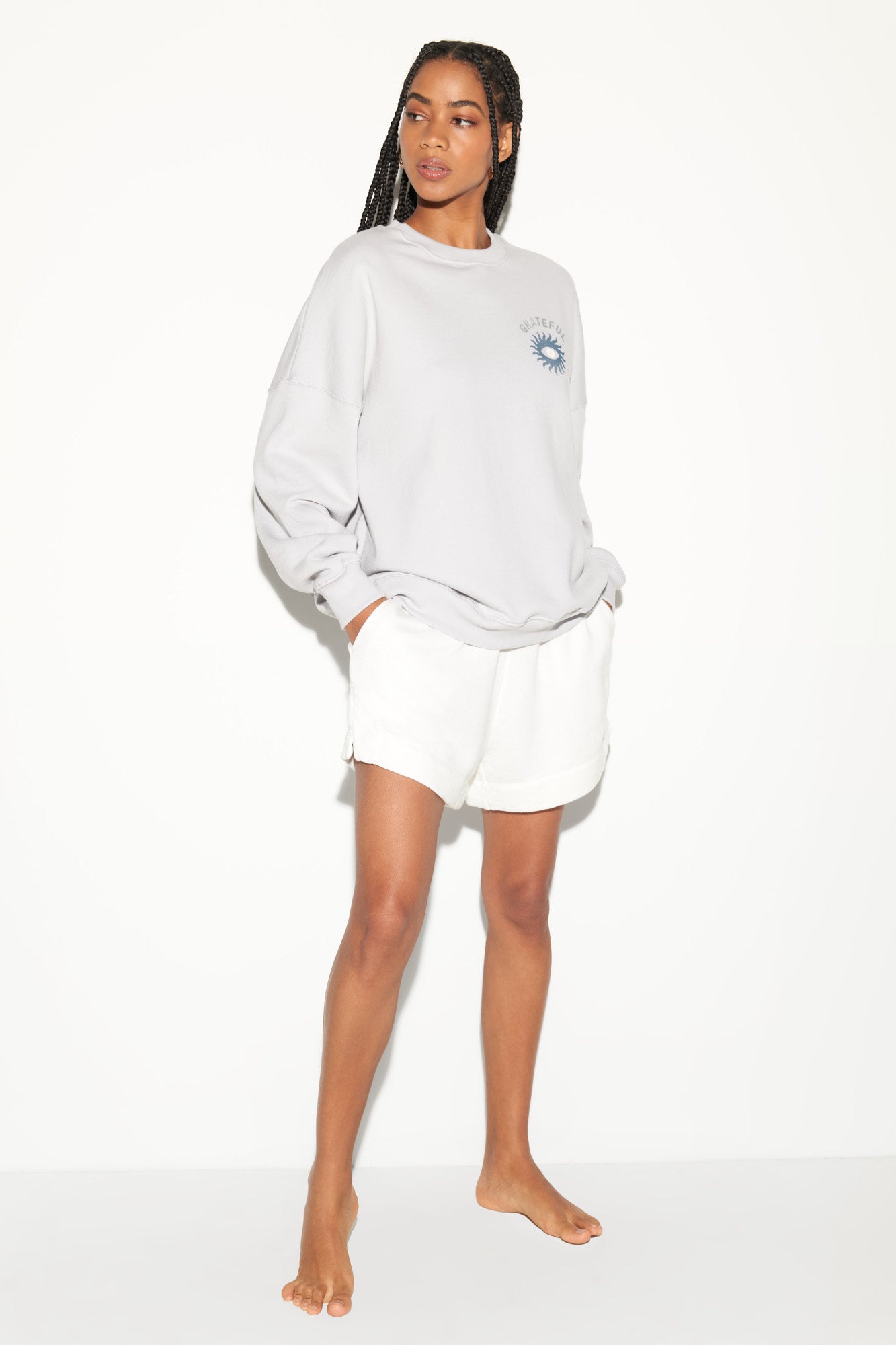 Grateful Eye Boyfriend Crew - Hazy Grey