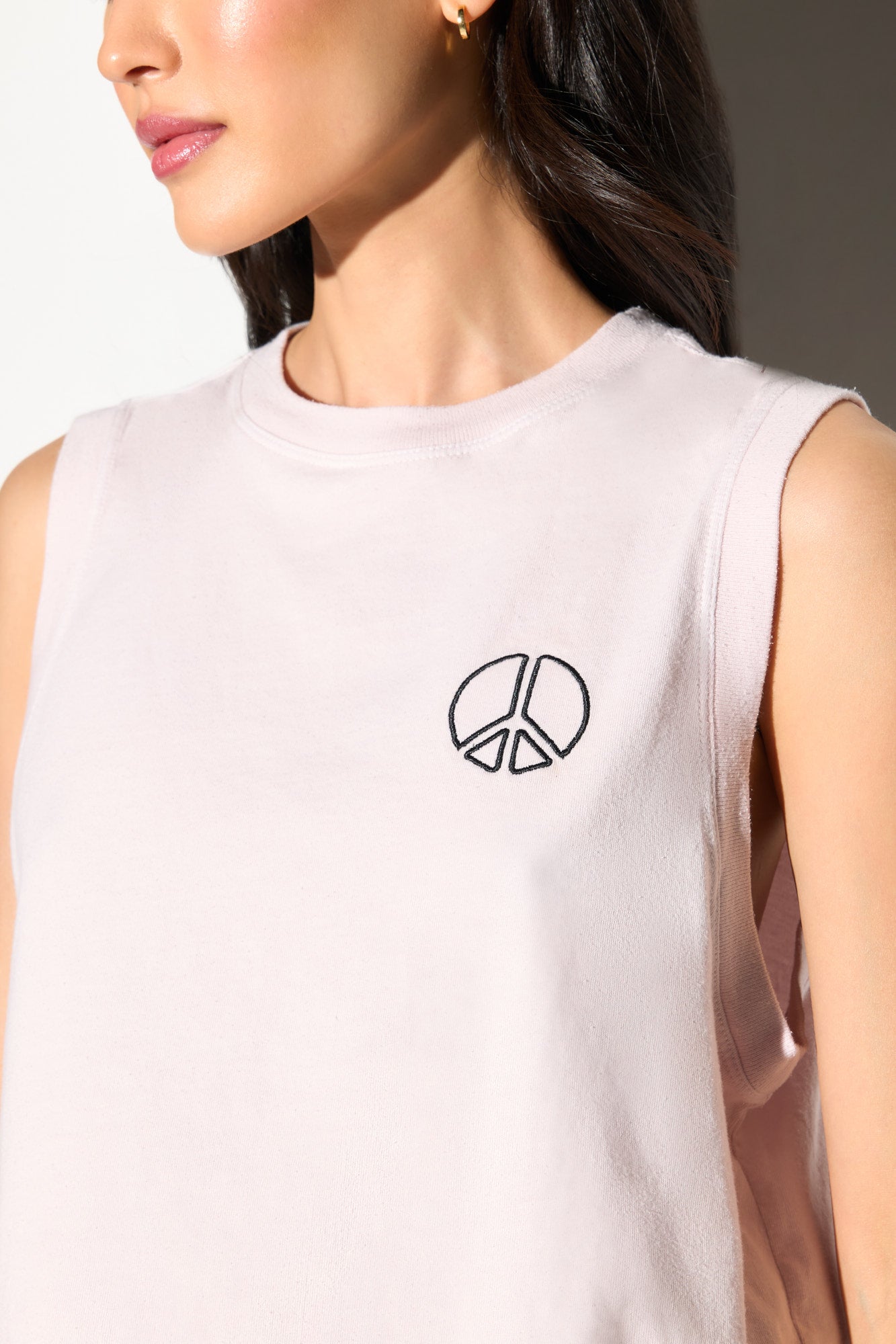 Peace Emblem Doheny Crop Tank - Pink Dunes