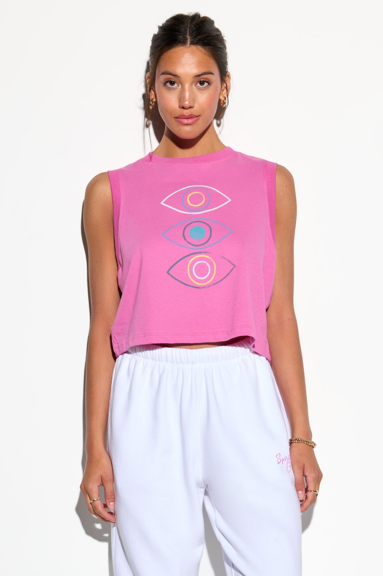 Mesmereyes Crawford Crop Tank - Azalea