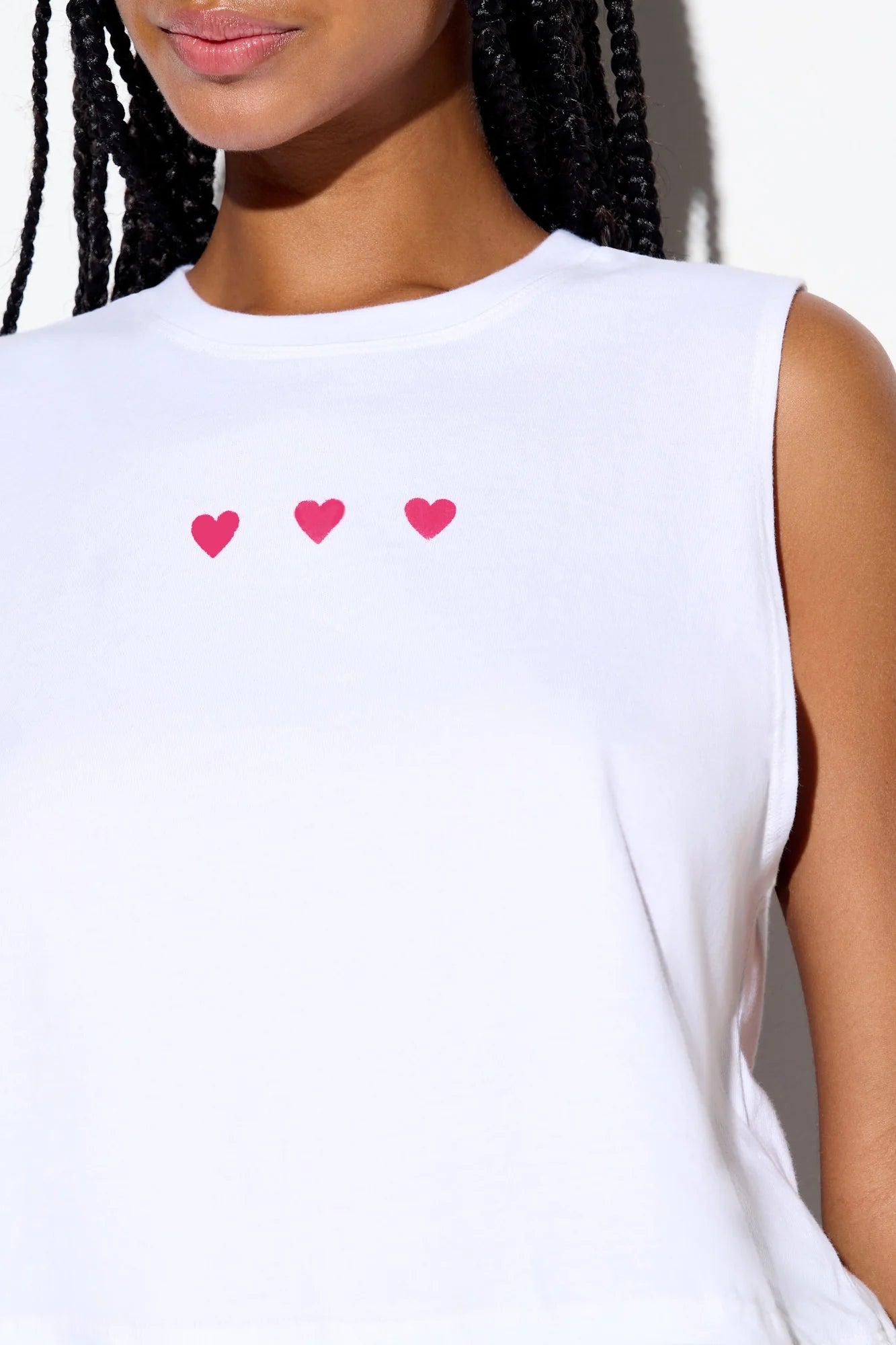 3 Of Hearts Spirit Crop Tank - White