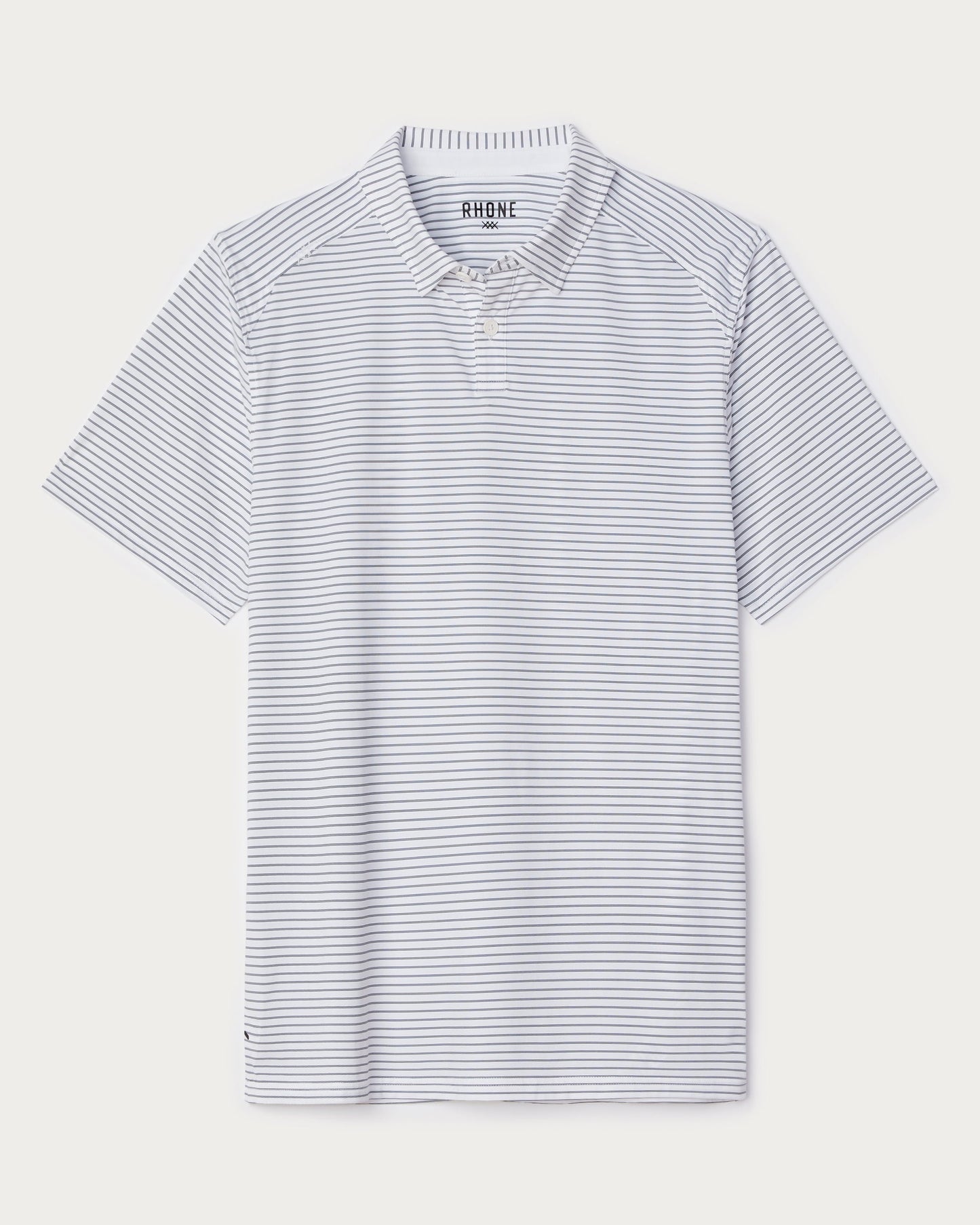 Mens Commuter Polo Slim - White/Green Stripe