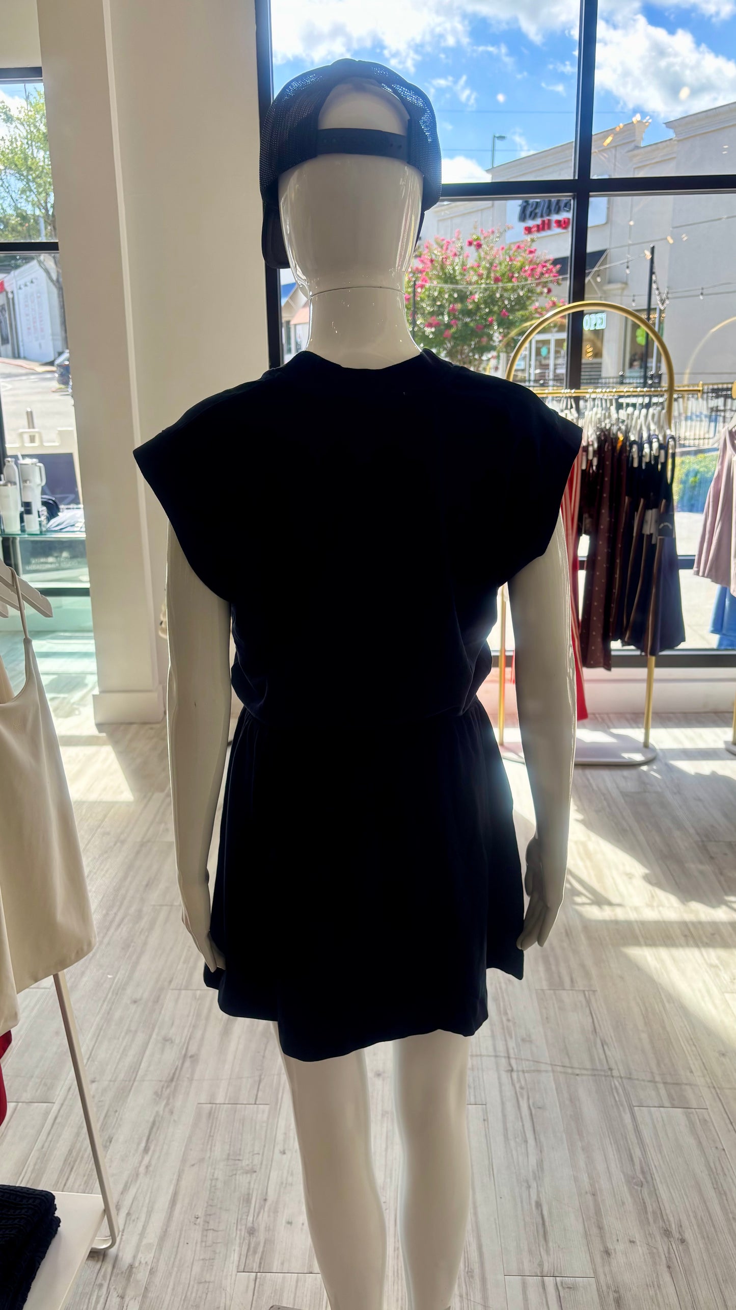 Softest Fleece V-Neck Dress - Black