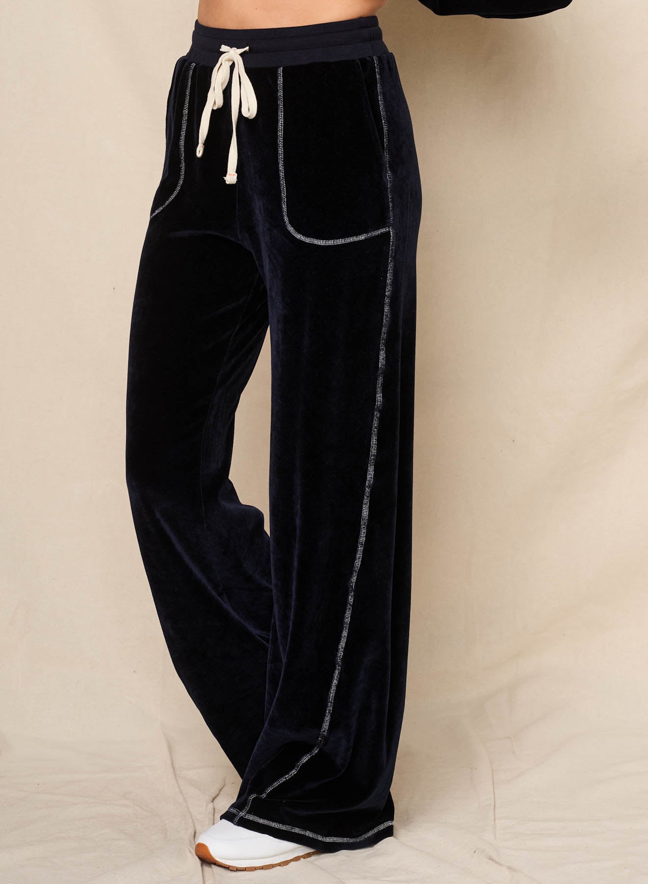 Velour Lounge Pant - Deep Navy