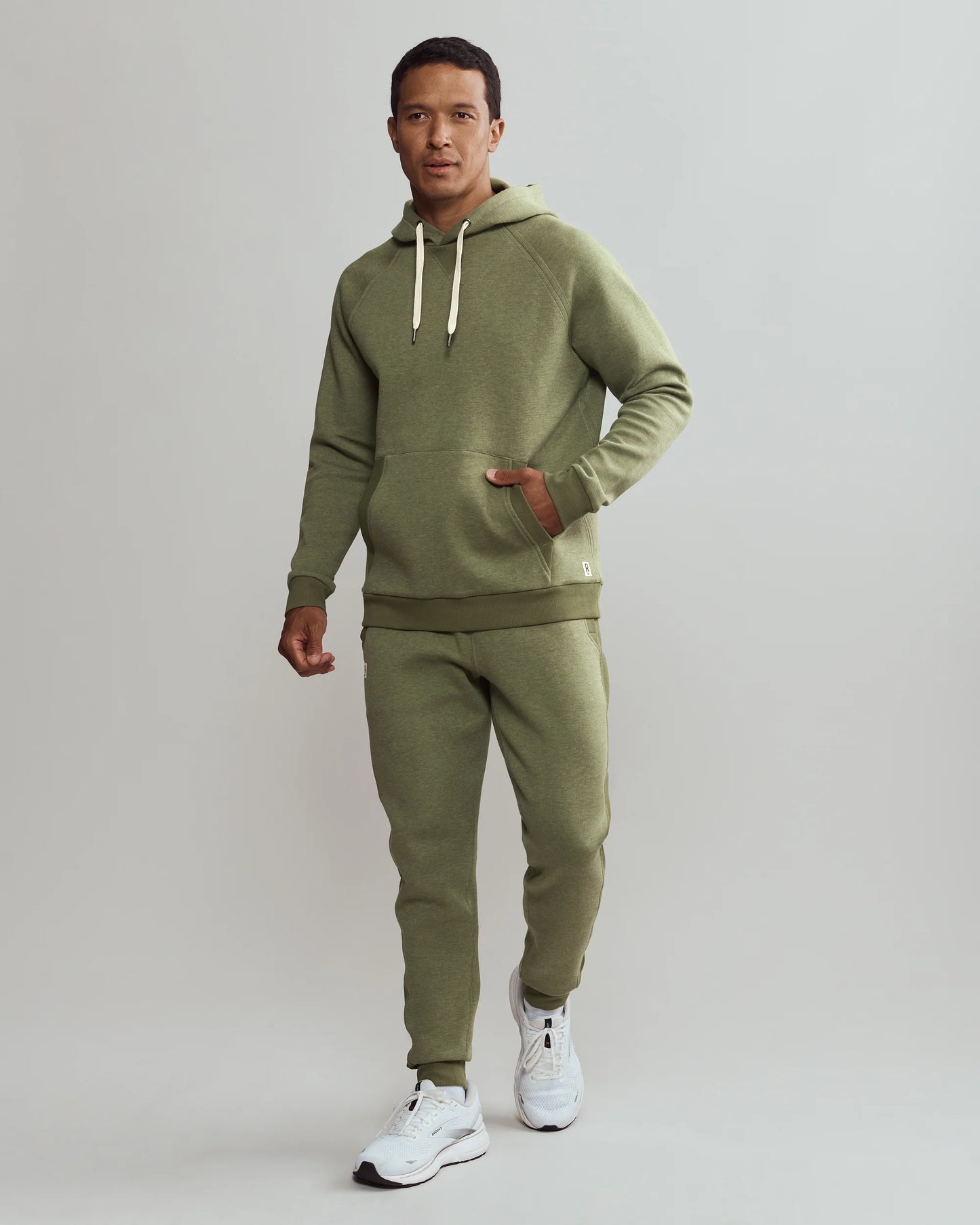 Mens Heritage Midweight Hoodie - Olivine Heather