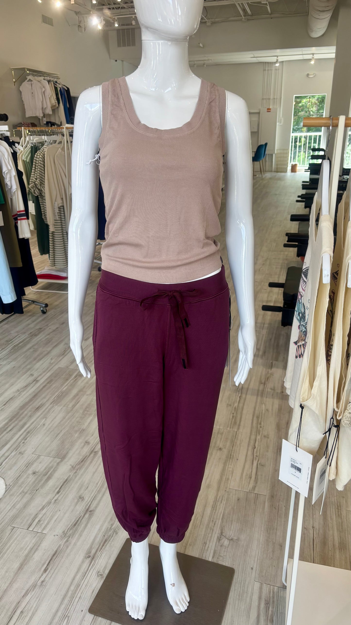 Fine 2X1 Rib Scoop Tank - Almond