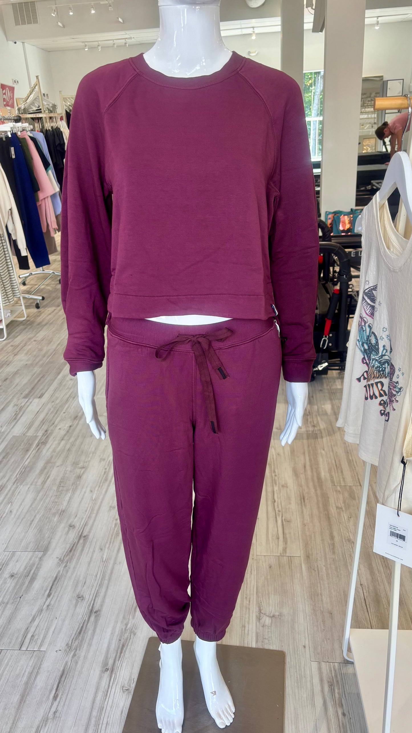 Softest Fleece Cropped Pullover - Cabernet
