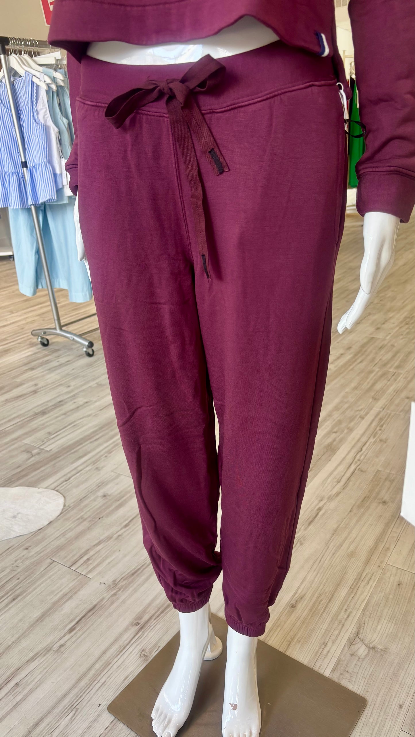 Softest Fleece Sweatpants With Pockets - Cabernet