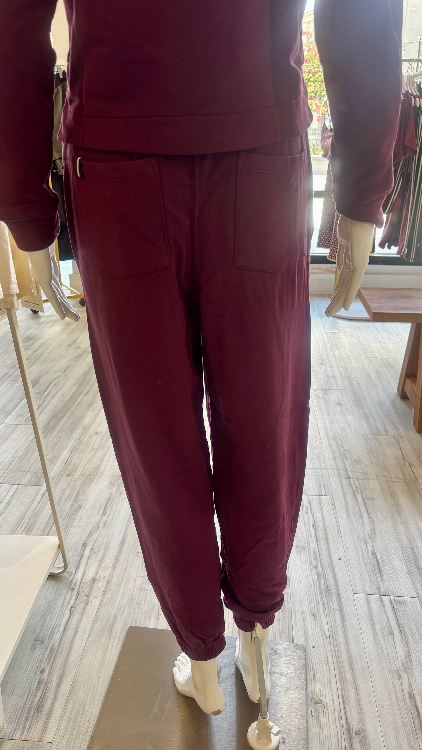 Softest Fleece Sweatpants With Pockets - Cabernet