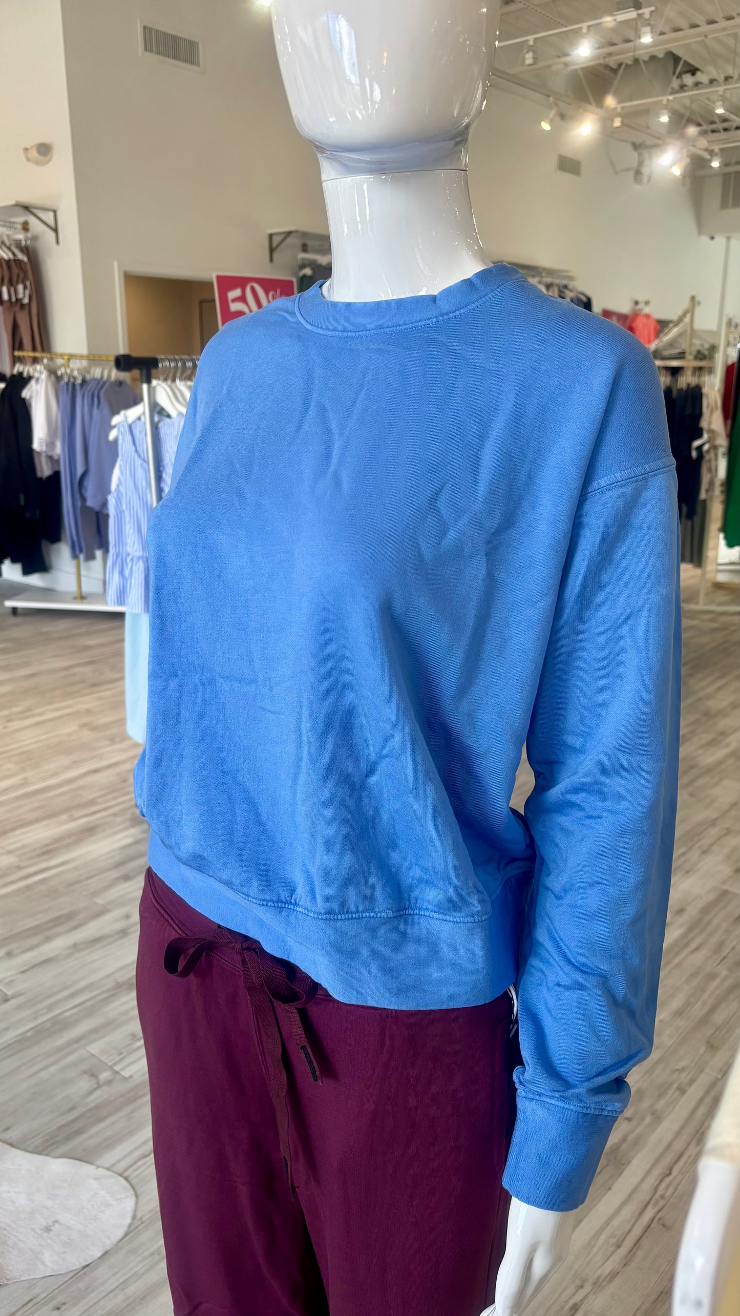 Softest Fleece Crewneck Pullover - Blue Topaz