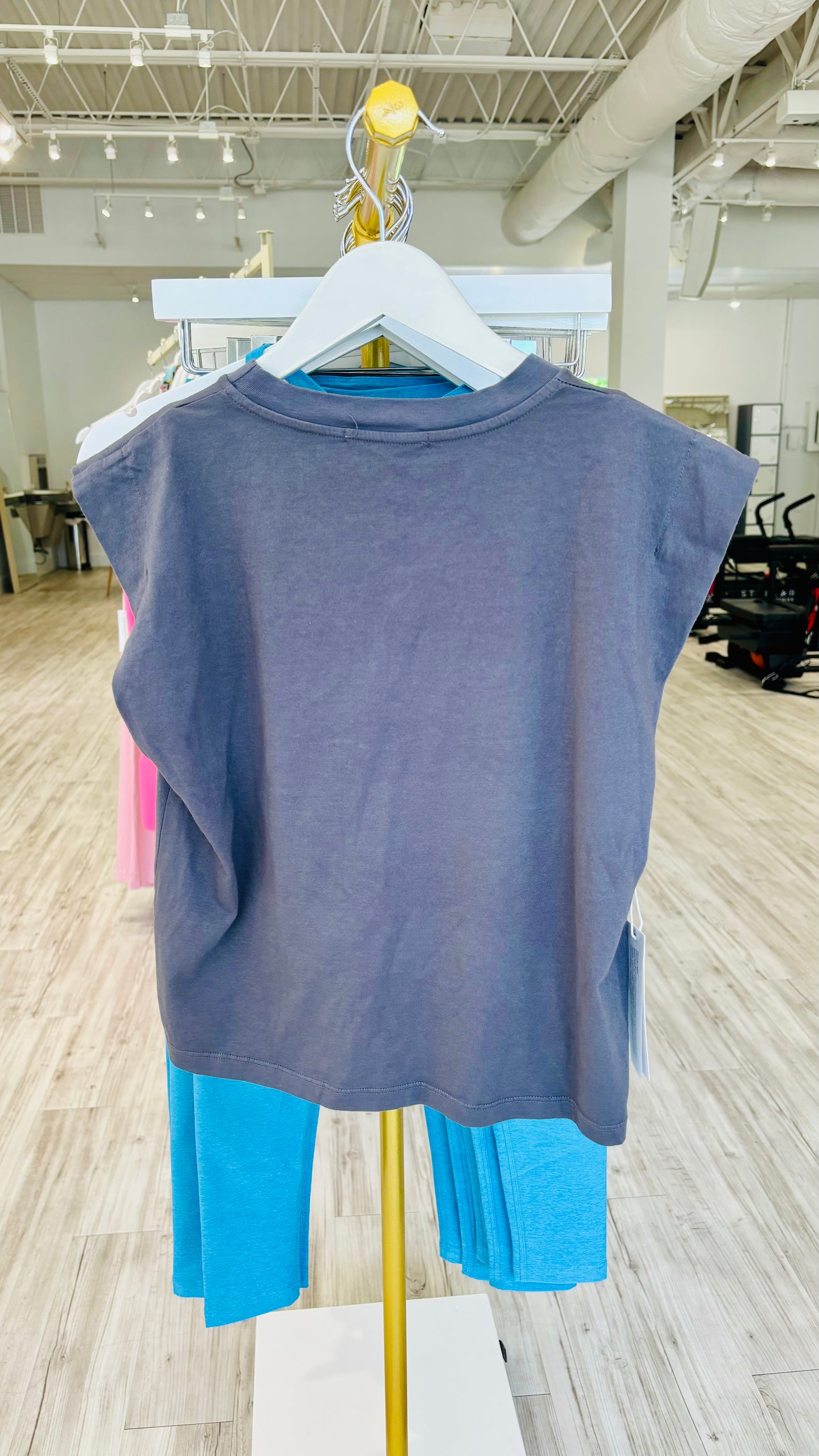 Cloud Jersey Cropped Muscle Tee - Charcoal