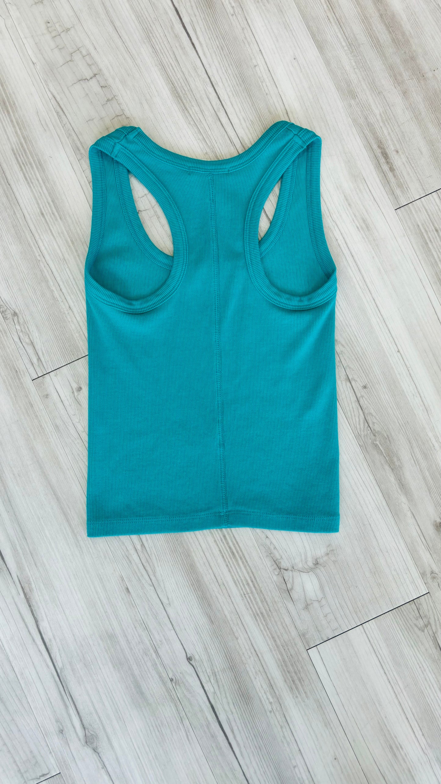 Scoop Neck Crop Tank - Teal