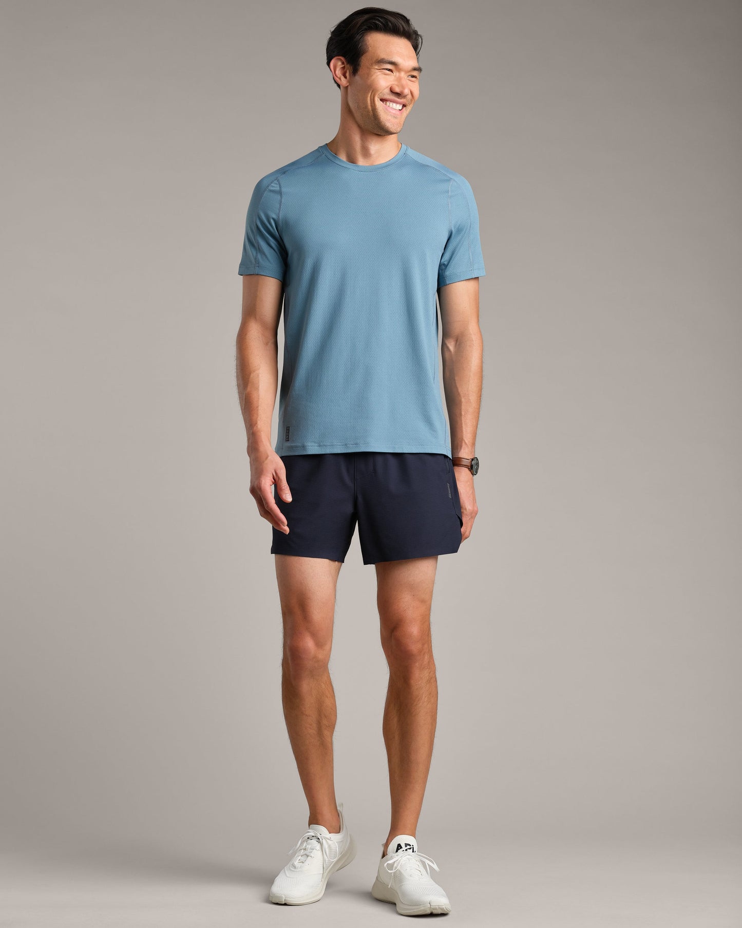 Mens Invictus Training Short Sleeve - Blue Stone