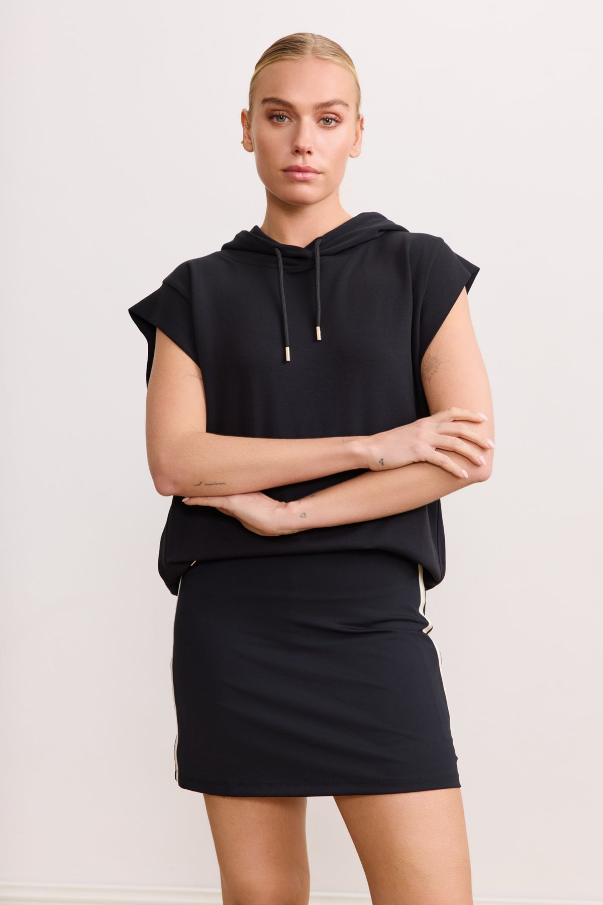 River Lift Striped Skirt - Black