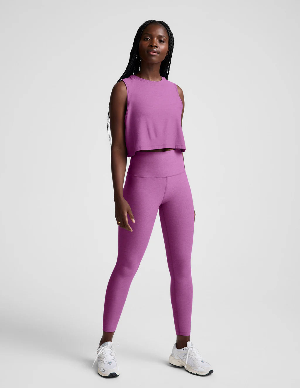 Featherweight Minimal Cropped Tank - Fuchsia Hthr