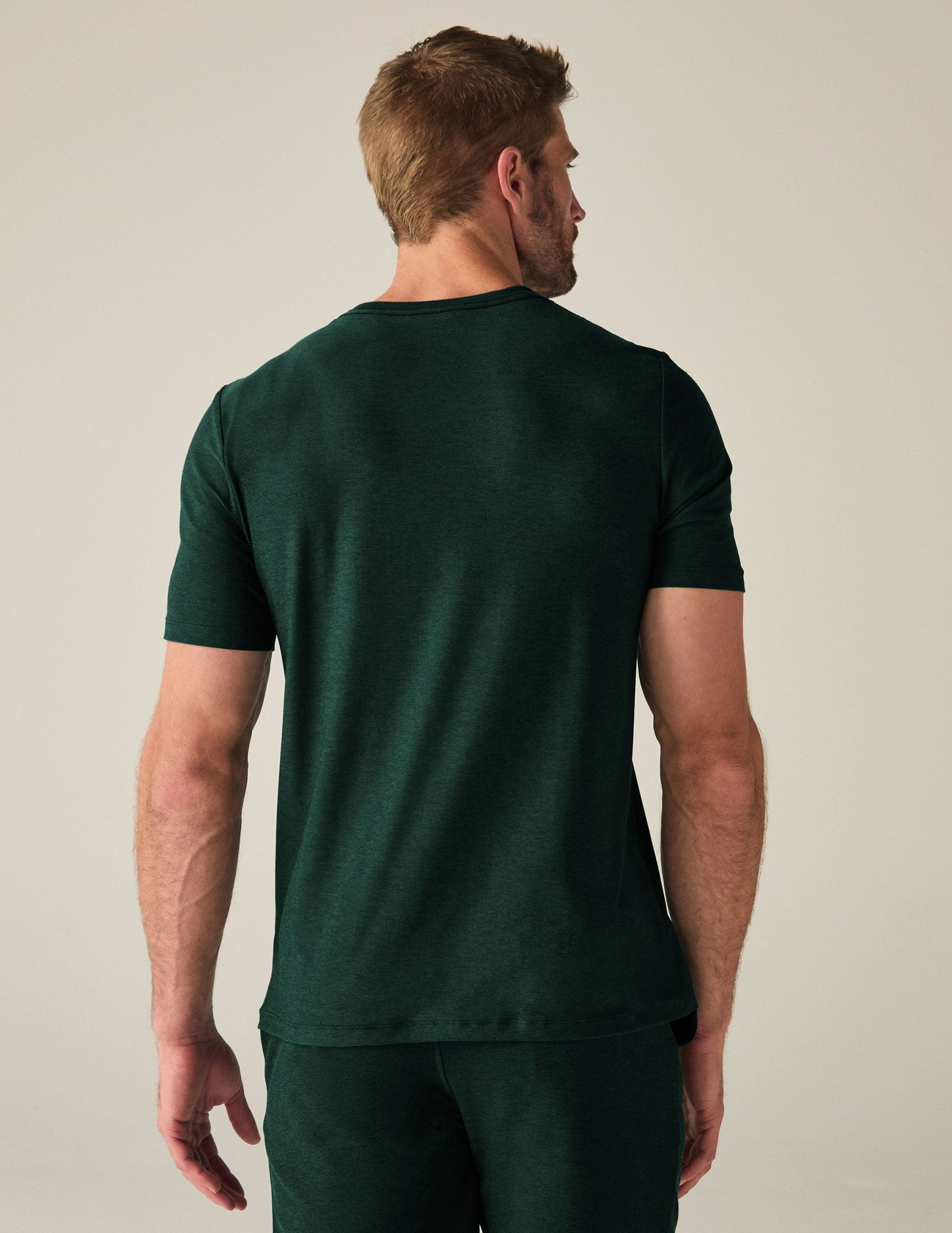 Mens Always Beyond Crew Tee 2.0 - Dark Spruce Green Heather