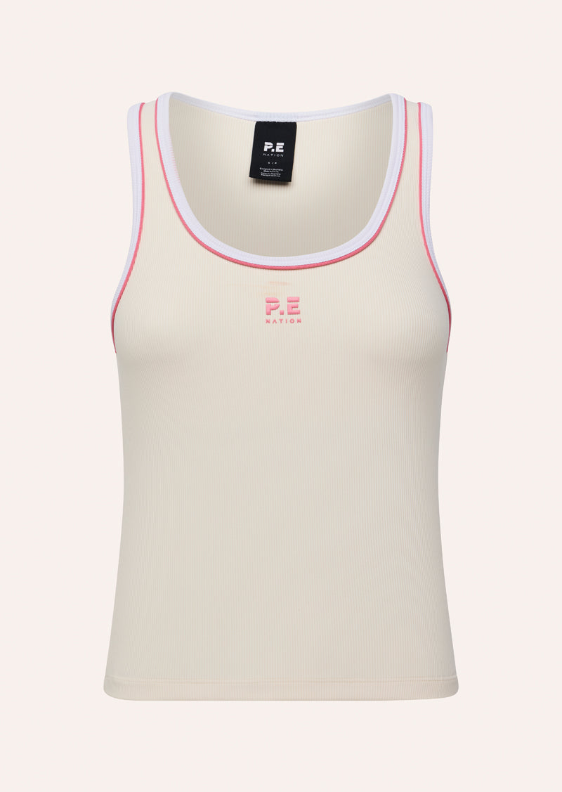 Nexus Rib Tank - Whisper White / Pink Lemonade