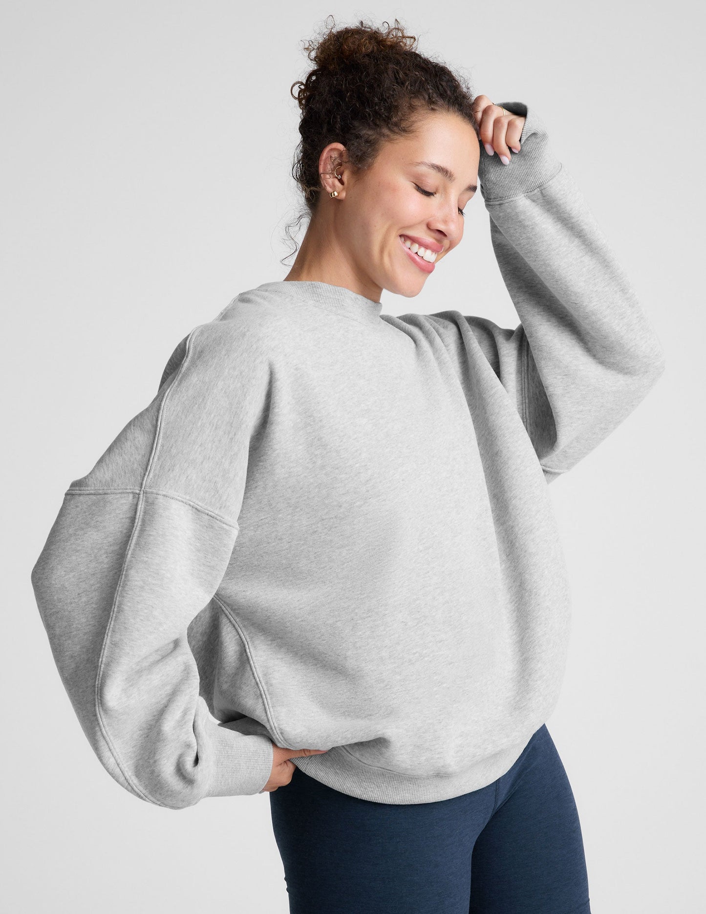 Luxefleece Oversized Sweatshirt - Light Hthr Gray