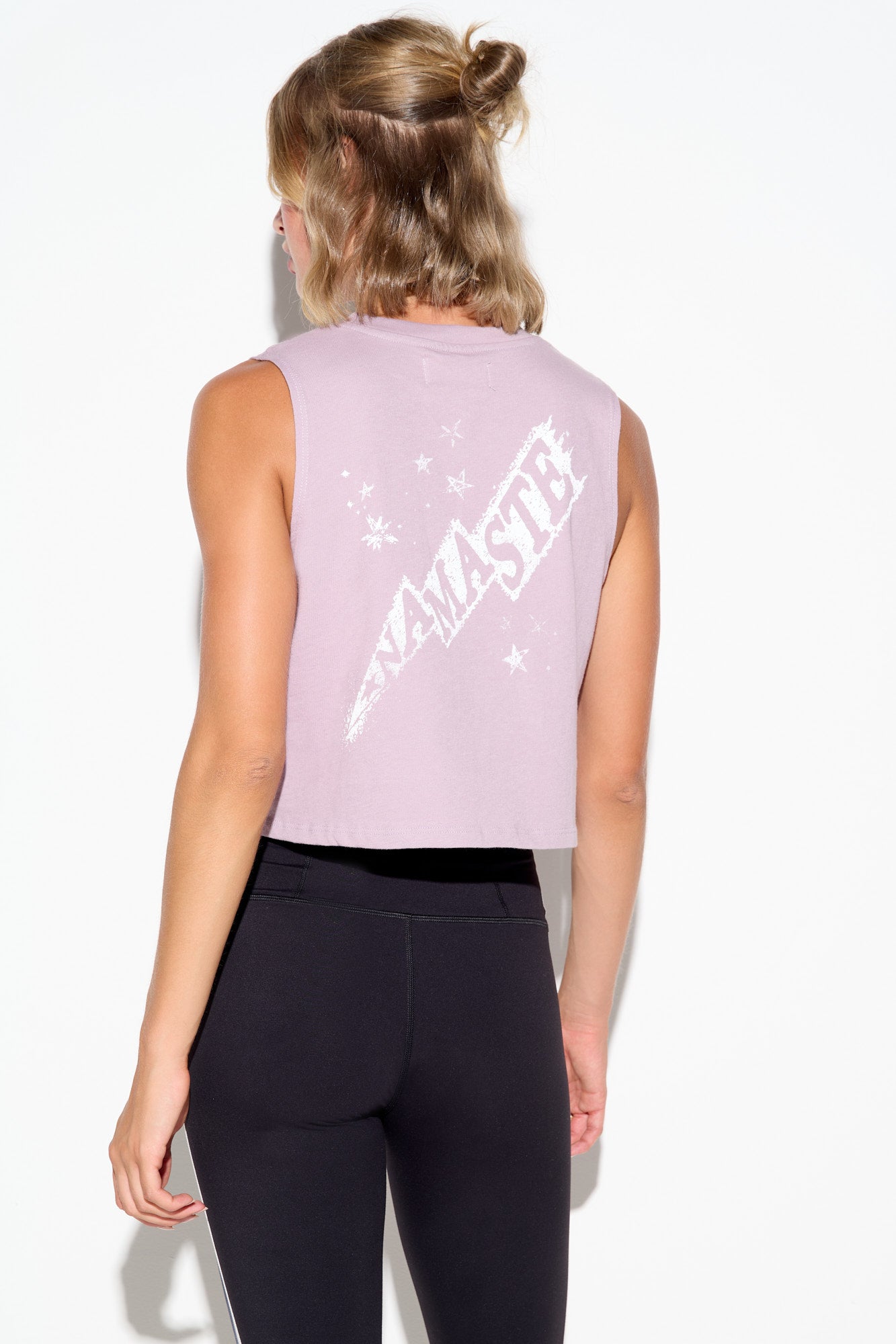Namaste Bolt Spirit Crop Tank - Orchid Moon