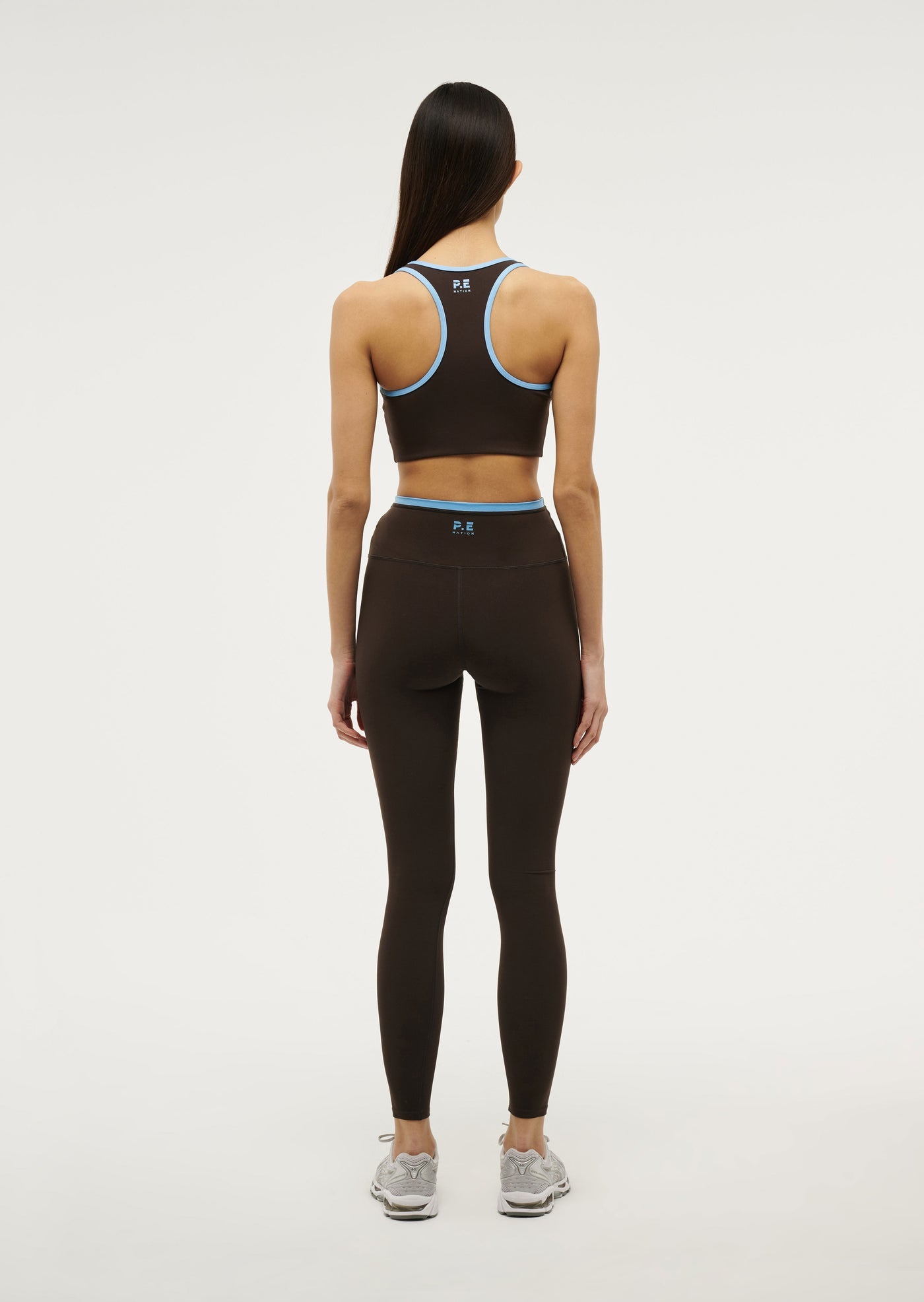 Vita Full Length Legging - Coffee / Bright Blue