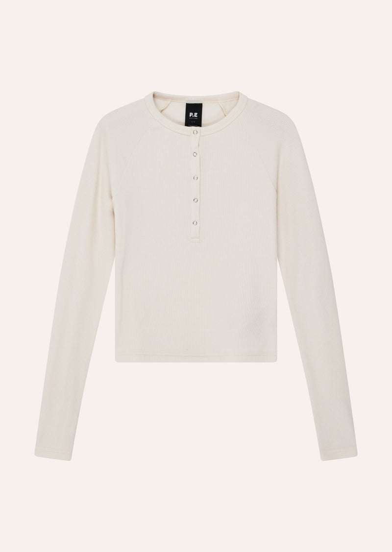 Prive Rib Long Sleeve Tee - Whisper White