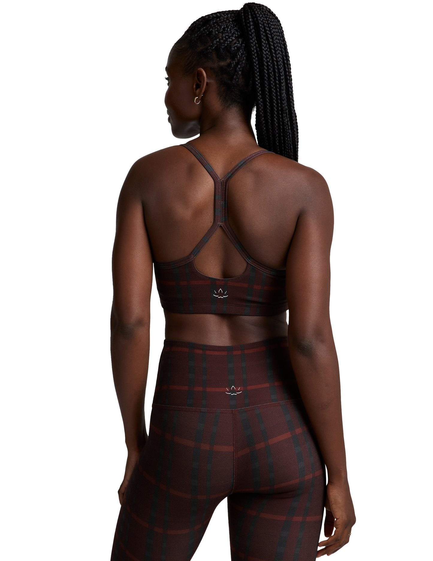 Softmark Slim Racerback Bra - DarkCherryPrepPlaid