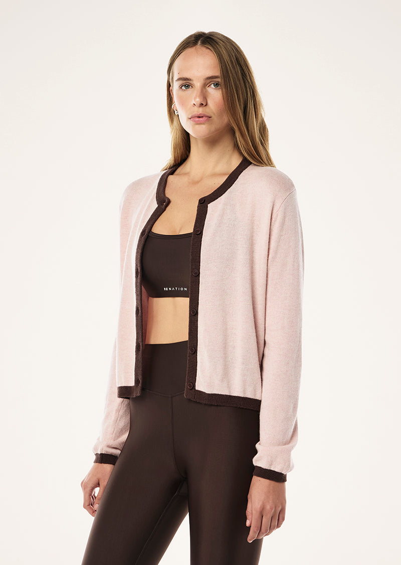 Rise Knit Cardi - Chalk Pink