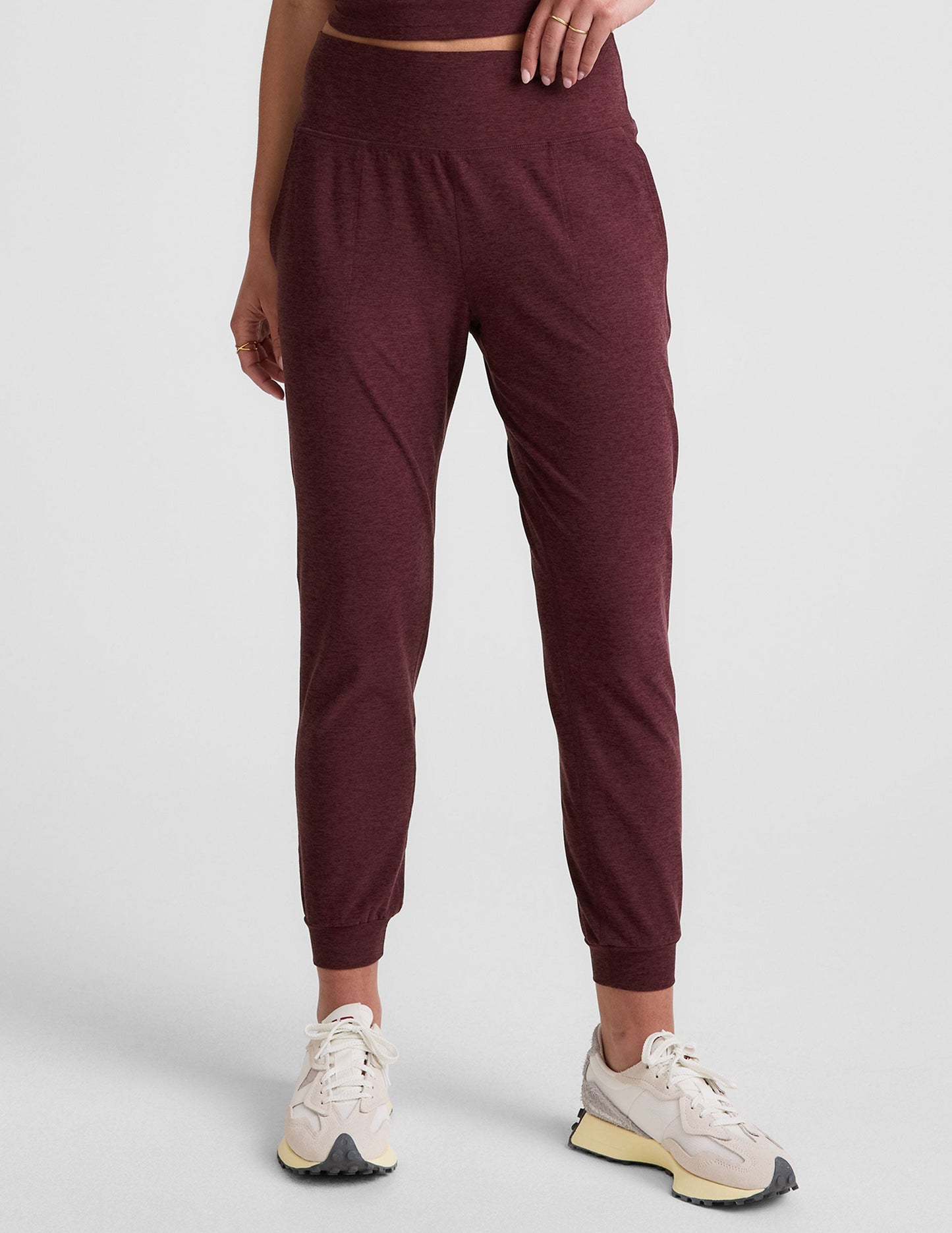Spacedye Midi Jogger - Midnight Burgundy Heather