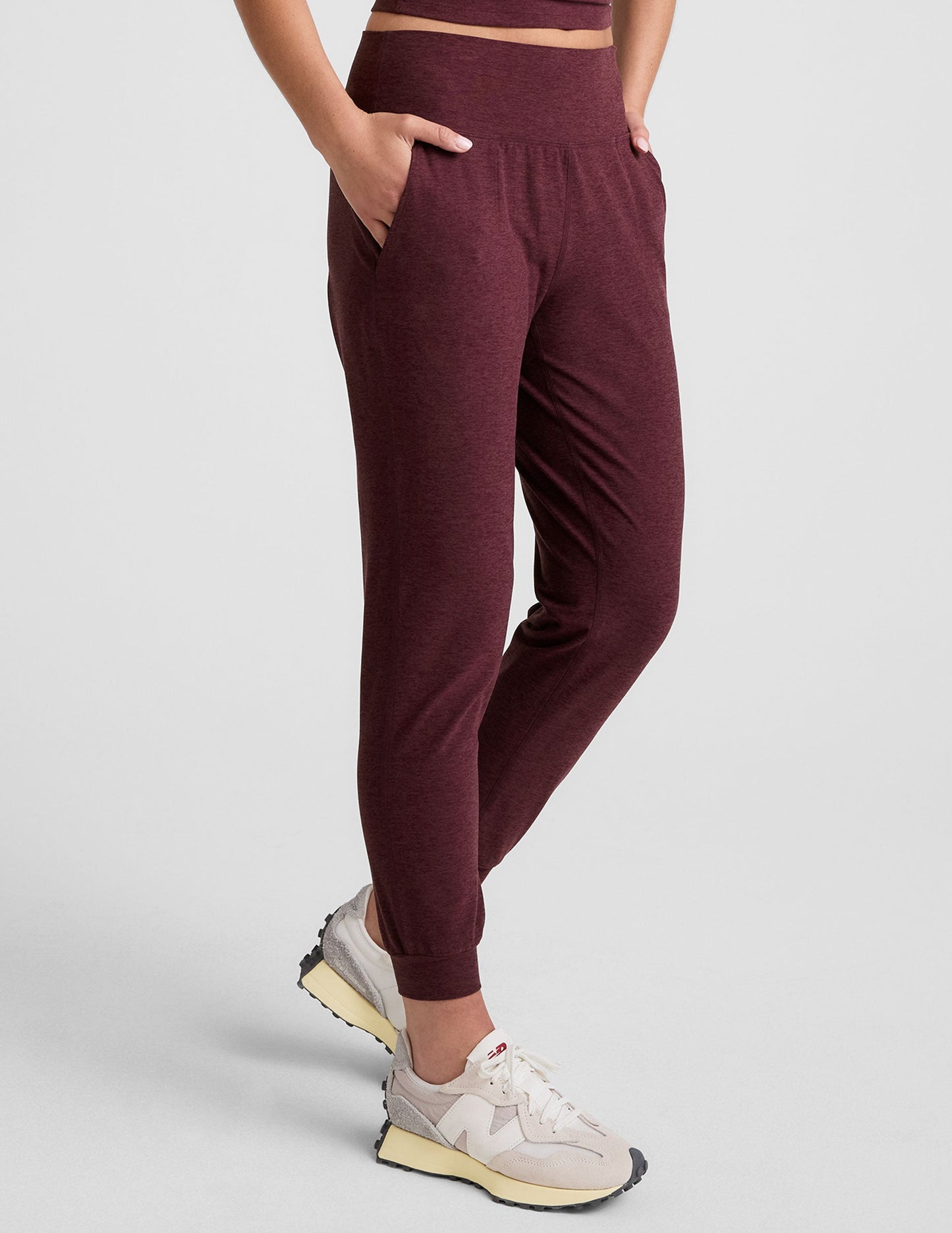 Spacedye Midi Jogger - Midnight Burgundy Heather