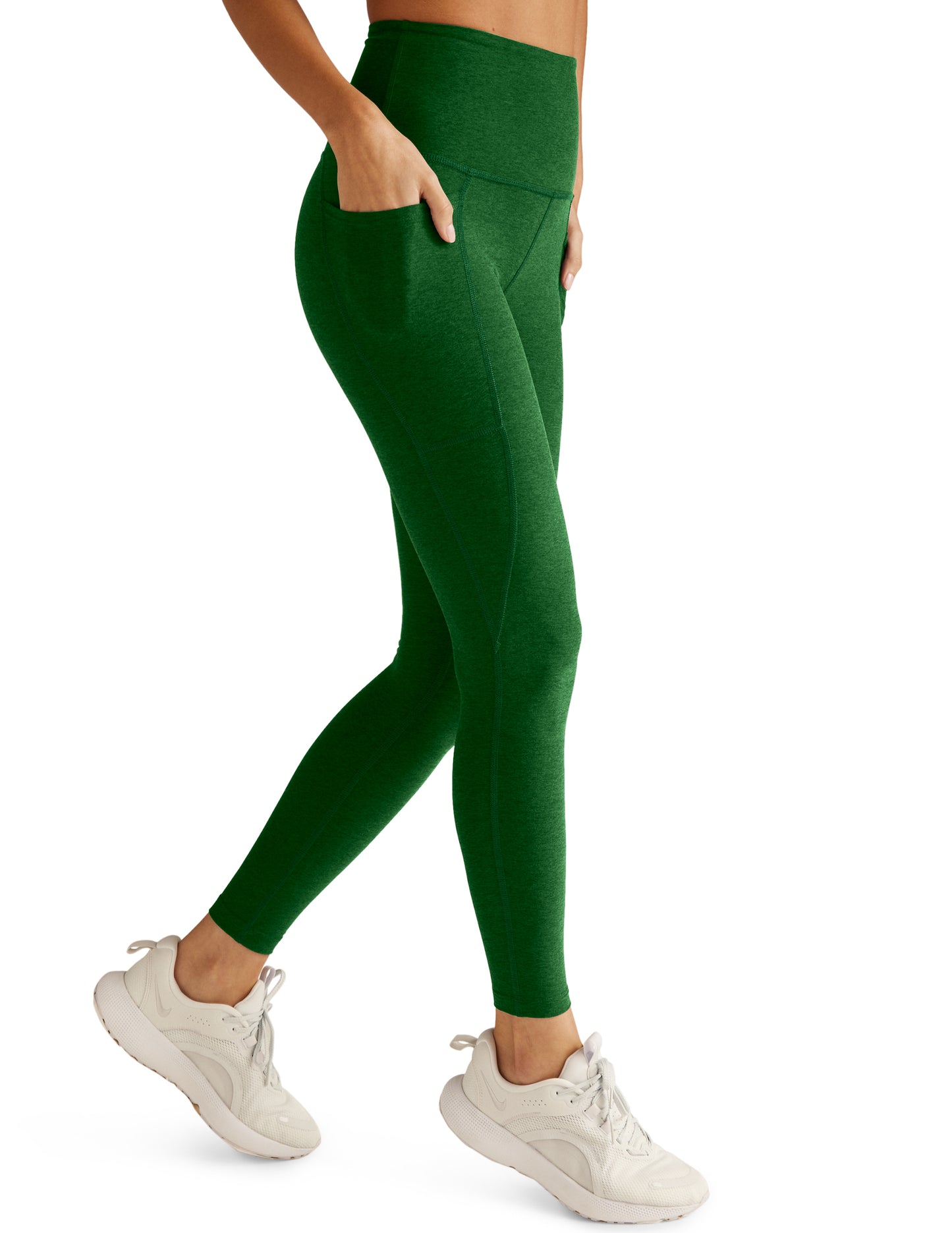 Spacedye Pocket High Waisted Midi Legging - Summer Thyme Green Heather