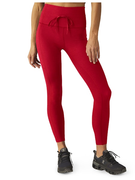 Spacedye Pocket Midi Legging - CandyApple Red Hthr