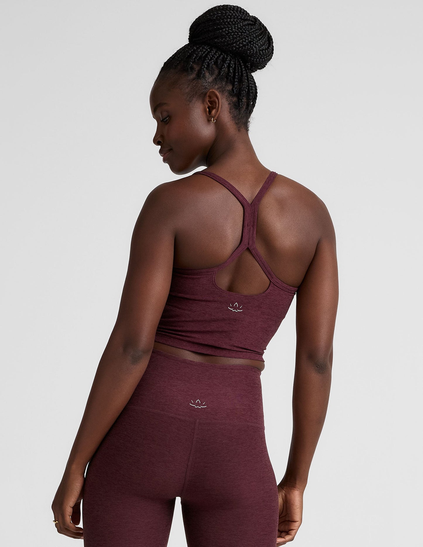 SD Slim Racerback Cropped Tank - MdnghtBrgndyHthr
