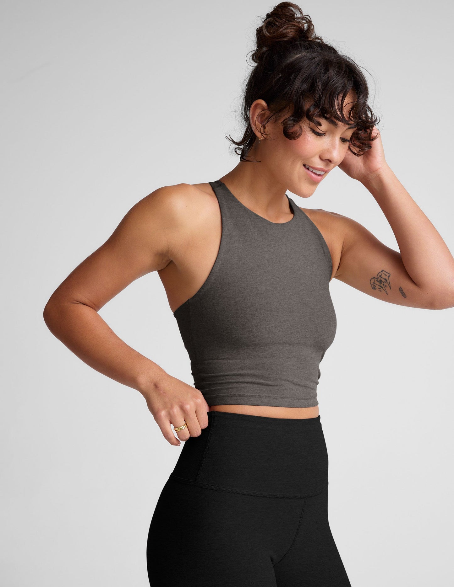 Spacedye Refocus Cropped Tank - True Gray Heather