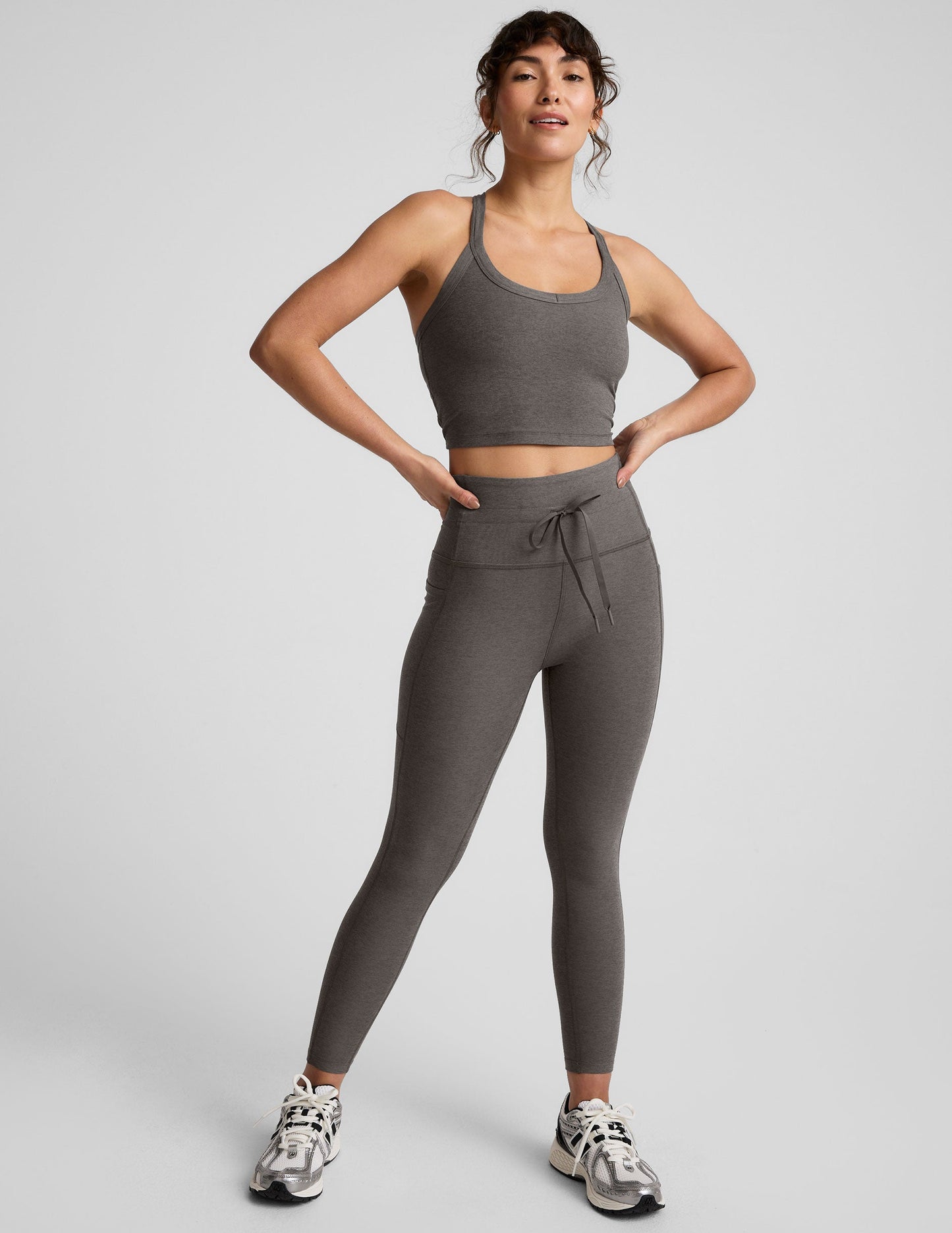Spacedye On The Up Cropped Tank - True Gray Hthr