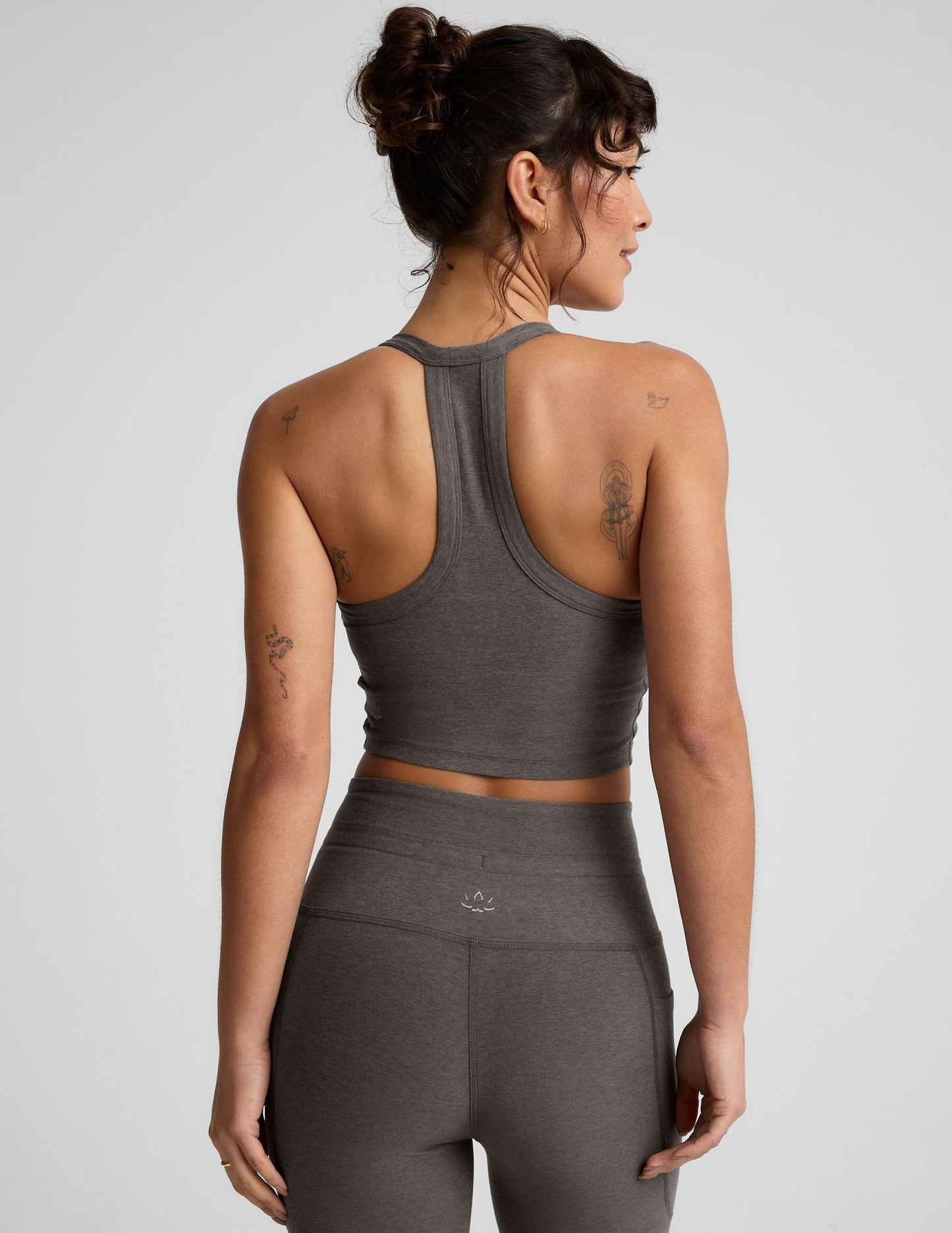Spacedye On The Up Cropped Tank - True Gray Hthr