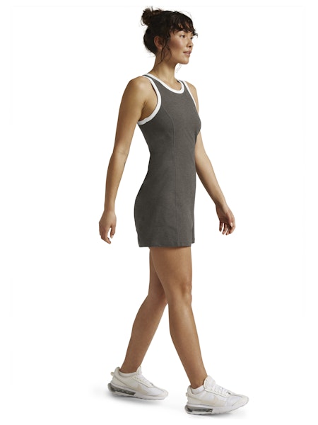 Spacedye Outlines Dress - True Gray Hthr/ White