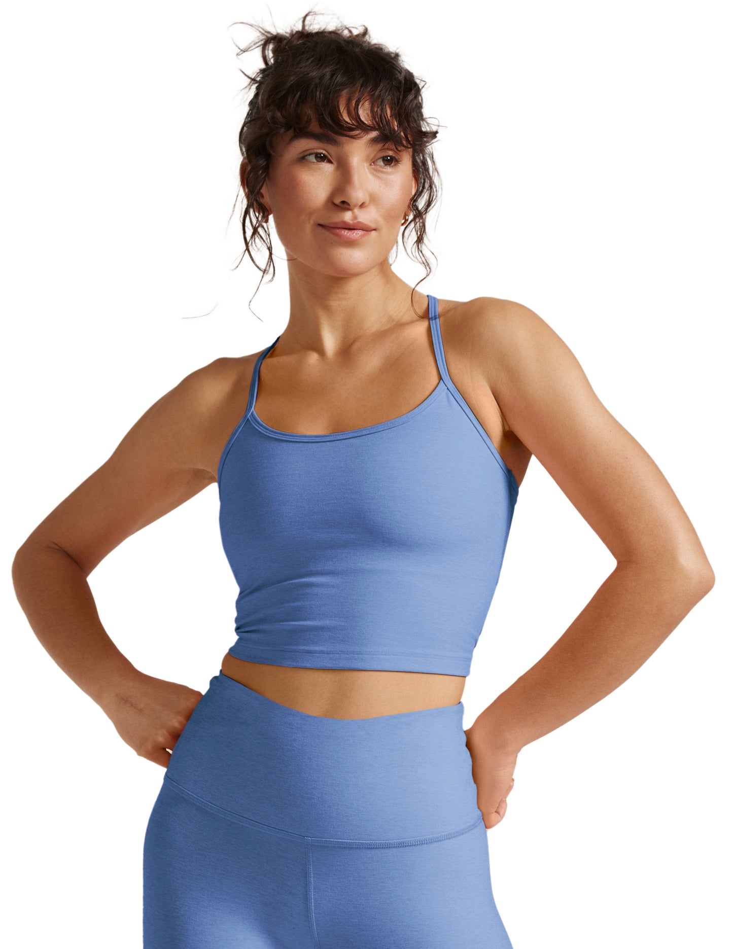 Spacedye Slim Racerback Crop Tank - Flower Blue Heather