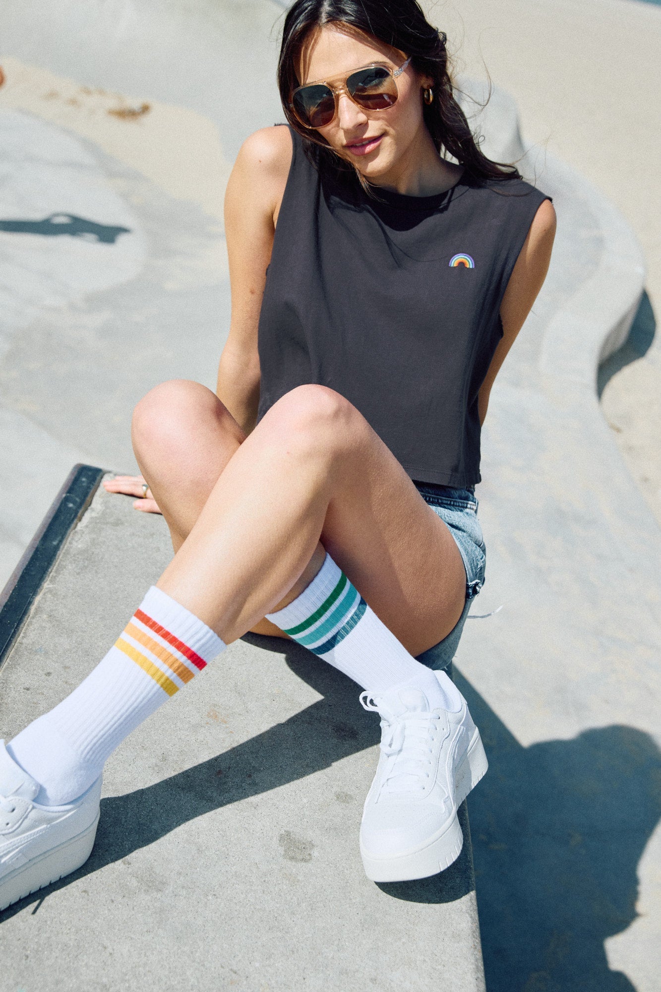 Rainbow Callie Crop Tank
