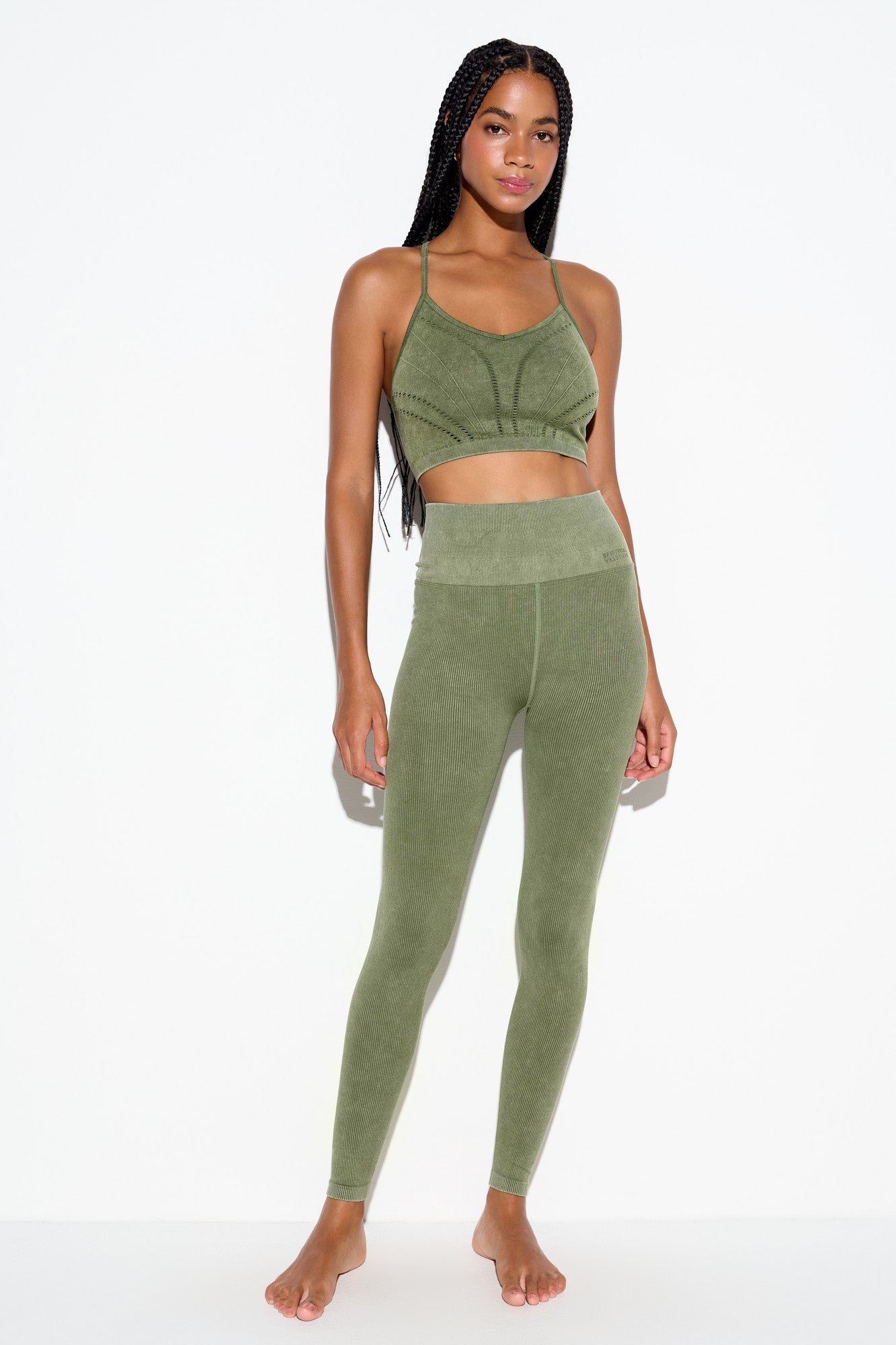 Mineral Wash Gwenyth Bra - Mojave Green