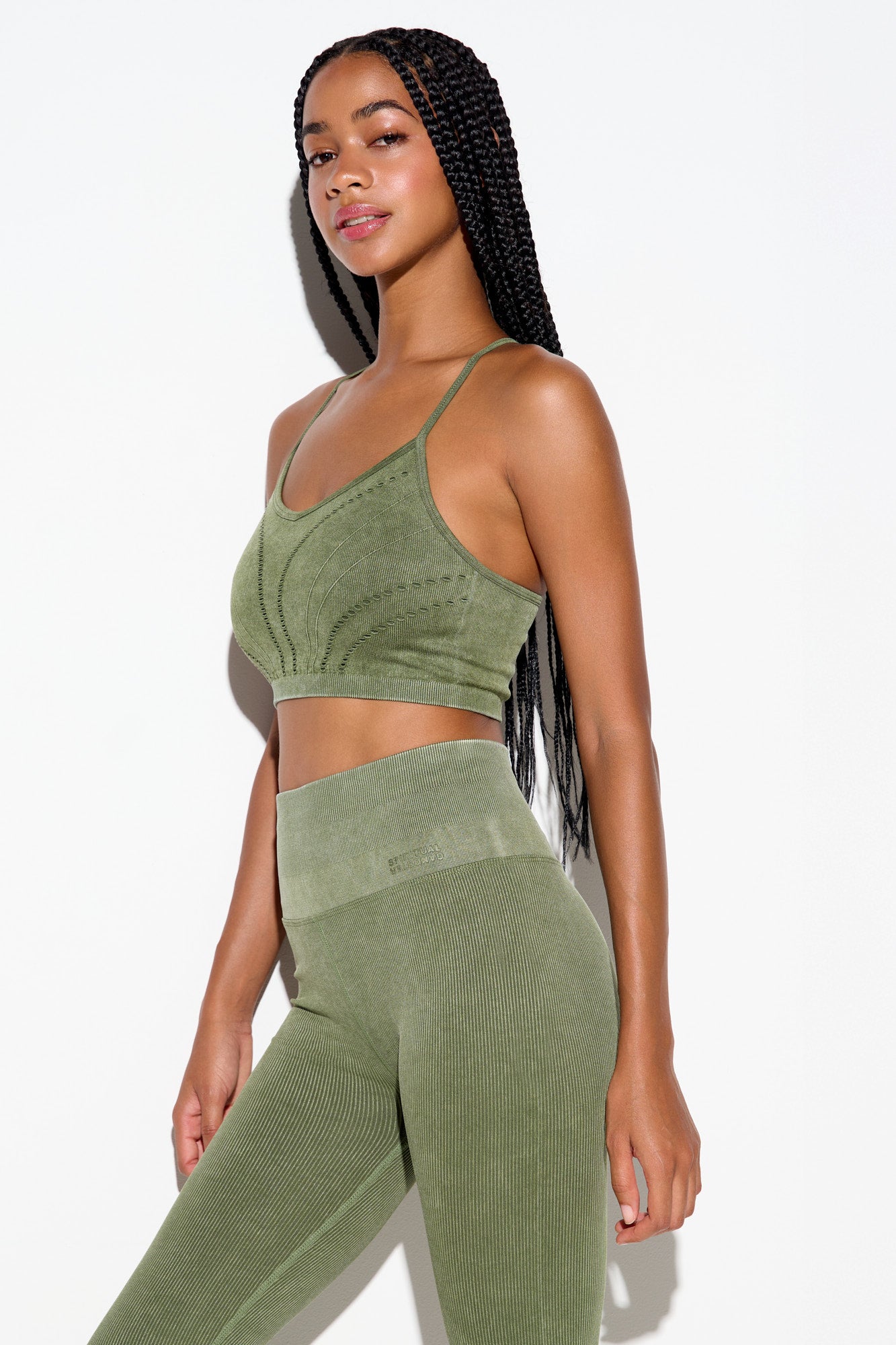 Mineral Wash Gwenyth Bra - Mojave Green