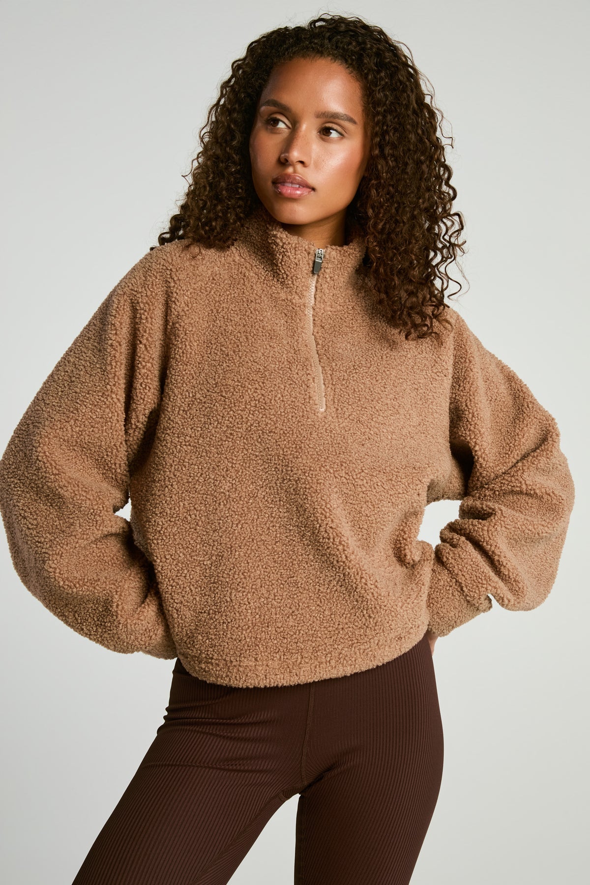 Lucia Half Zip - Taupe